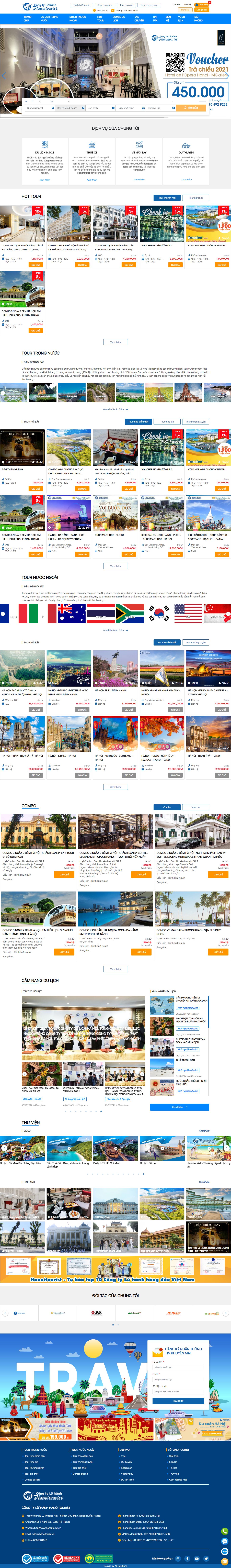Thiết kế Website Web Công ty du lịch - hanoitouristvn