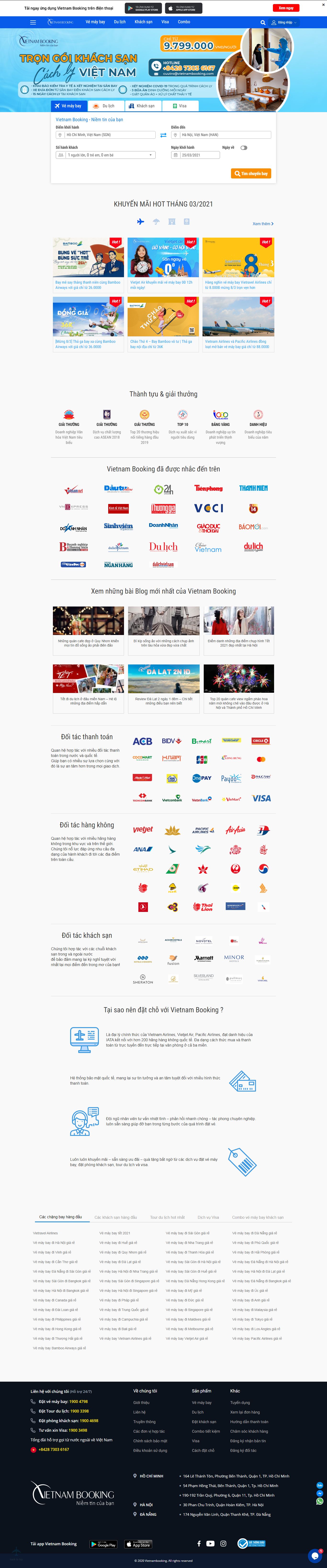 Thiết kế Website Web Công ty du lịch - wwwvietnambookingcom