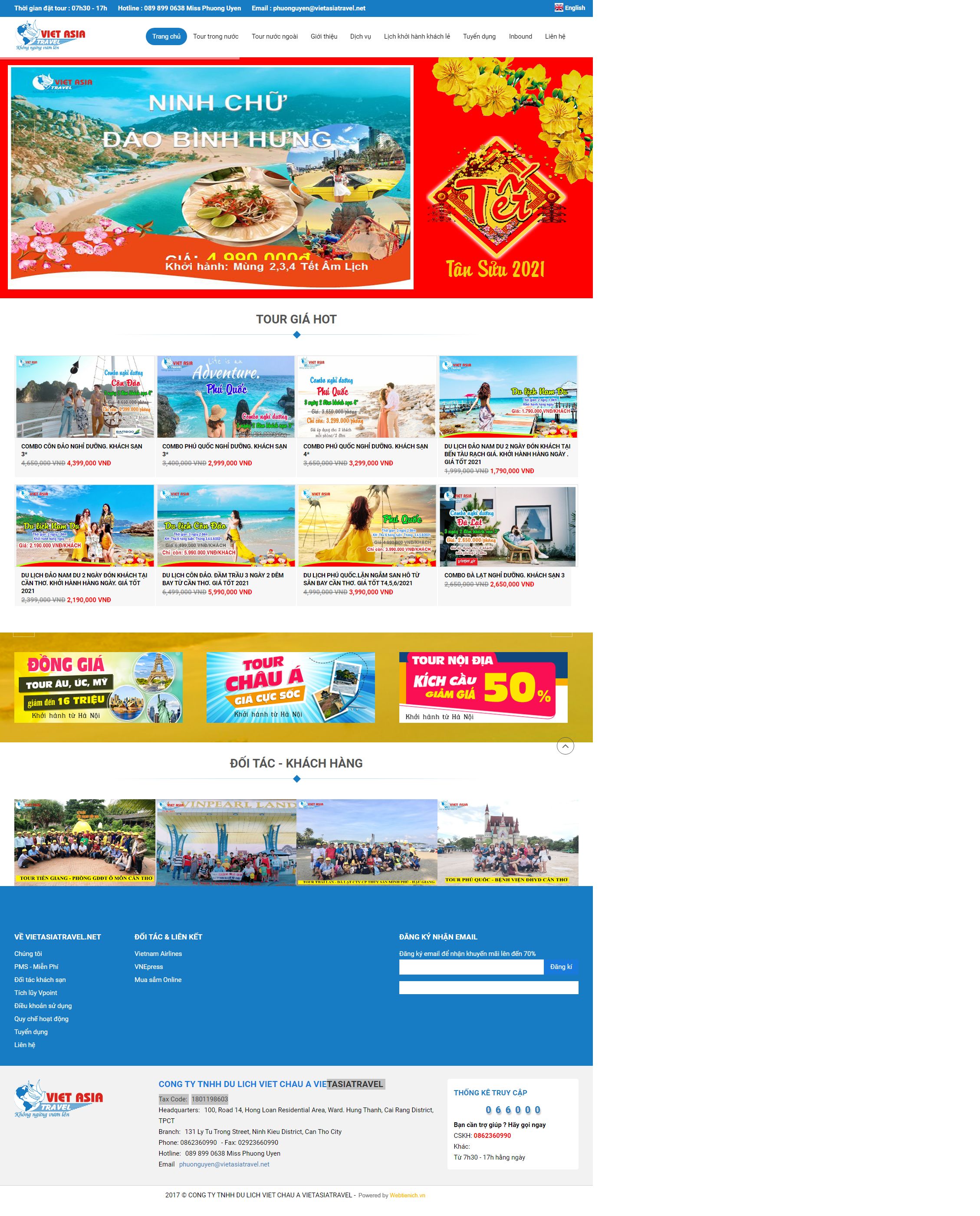 Thiết kế Website Web Công ty du lịch - vietasiatravelnet