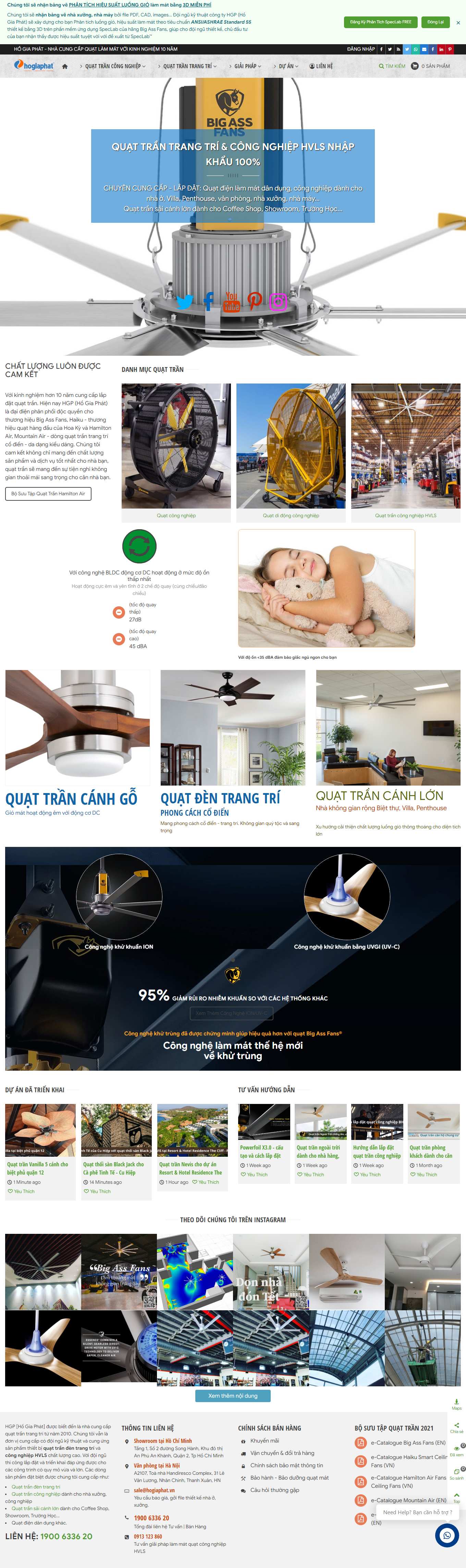 [thietbidientiendat] Thiết kế Website web bán quạt - hogiaphatvn