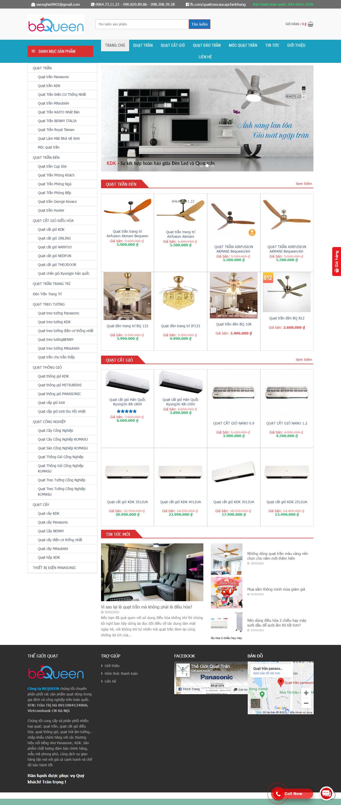 [thietbidientiendat] Thiết kế Website web bán quạt - thegioiquattrancomvn