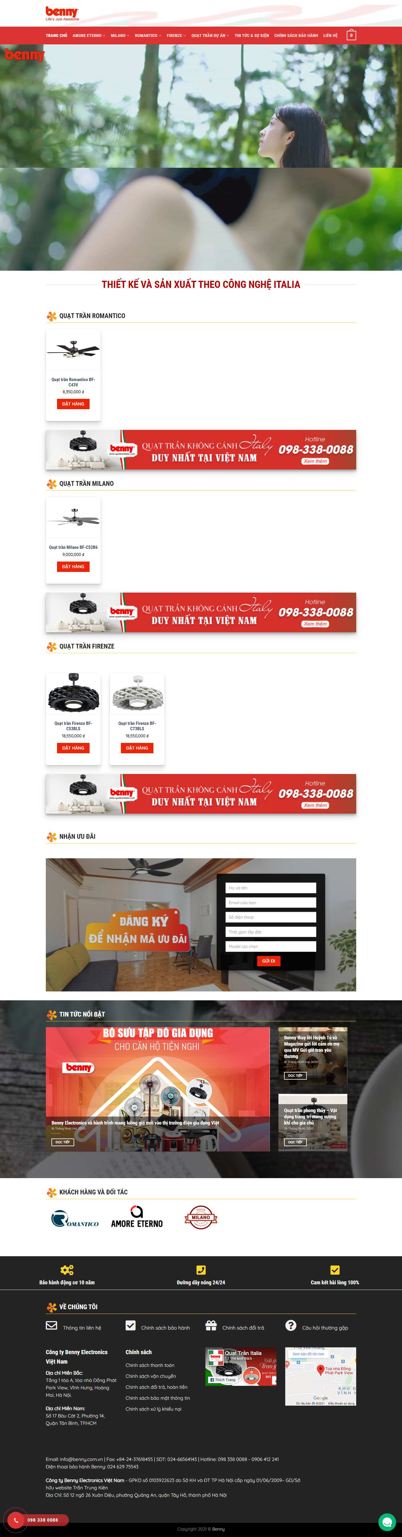 [thietbidientiendat] Thiết kế Website web bán quạt - quattranitaliacom