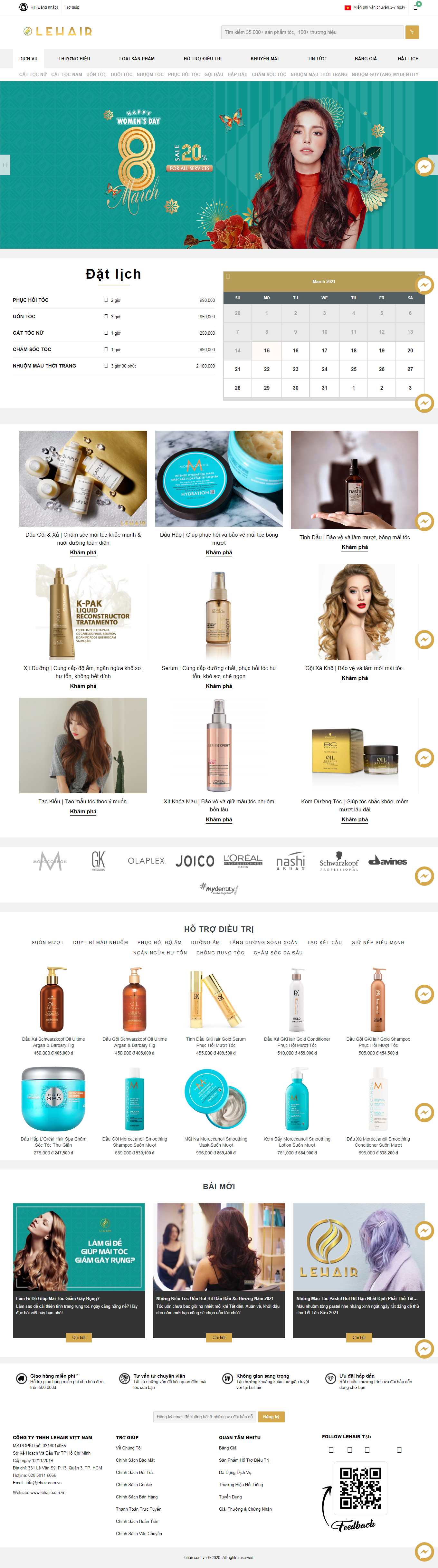 [mane-man] Thiết kế Website web salon tóc - lehaircomvn