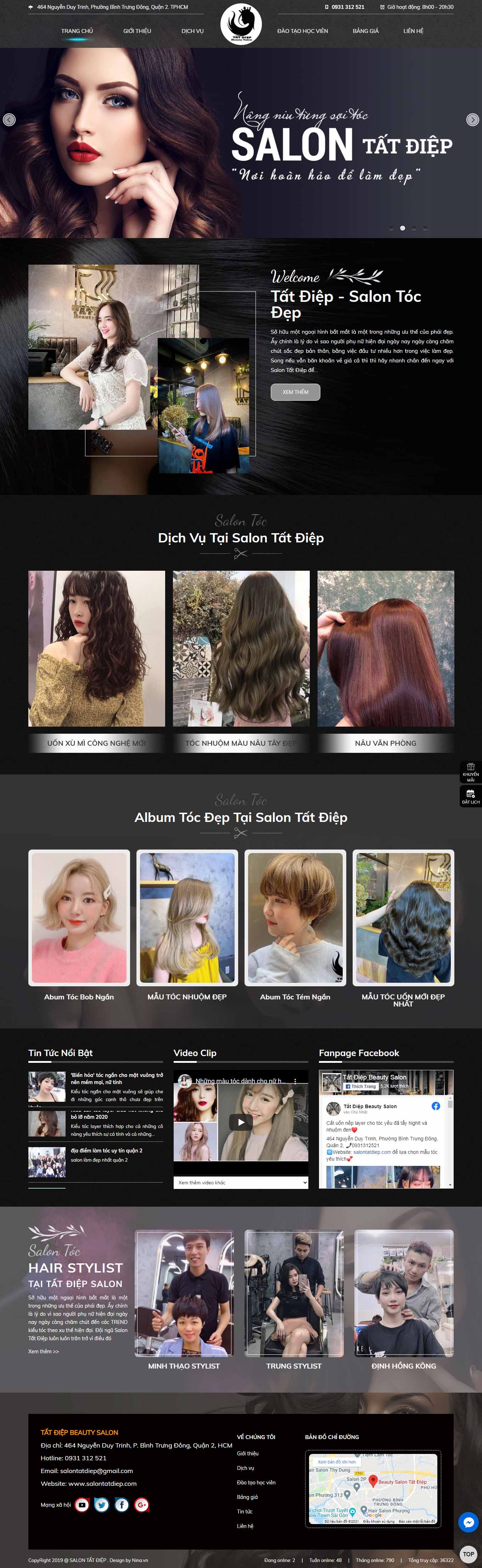 [mane-man] Thiết kế Website web salon tóc - salontatdiepcom