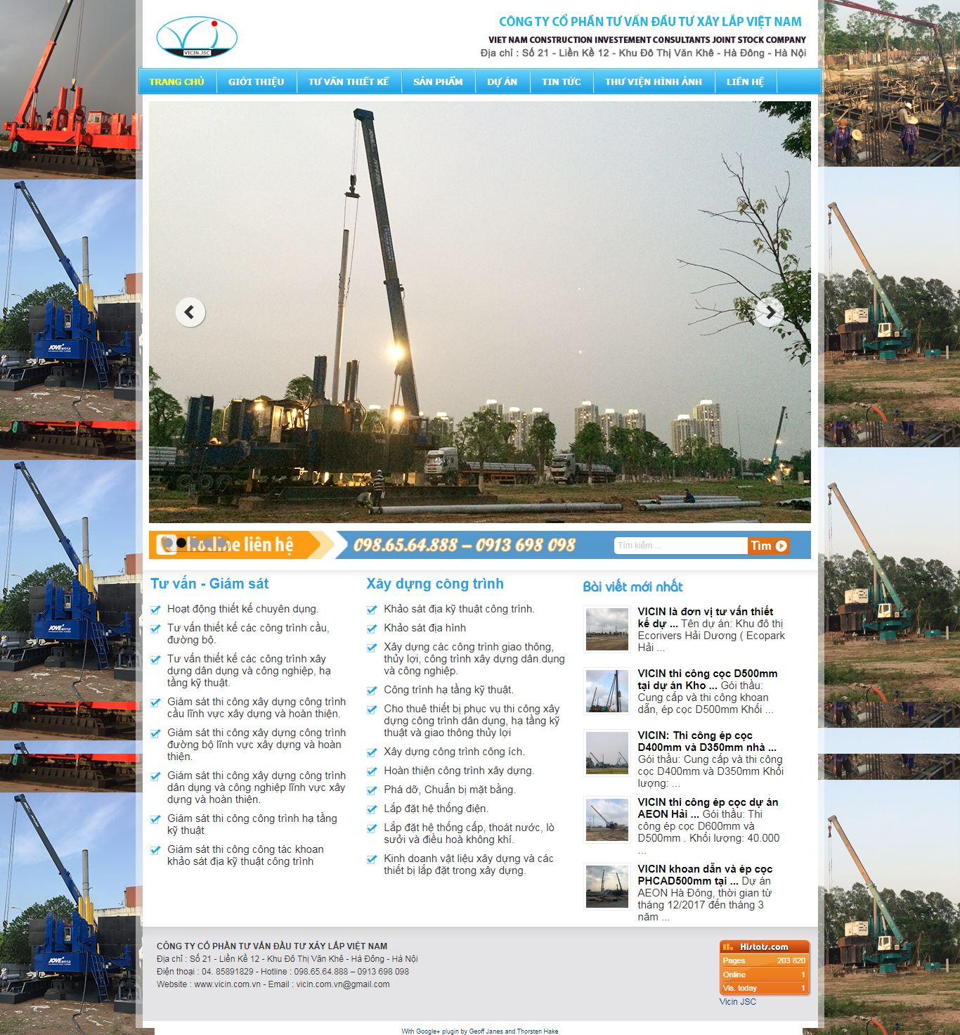 [xaydungtruongsinh] Thiết kế Website Web Xây Dựng - vicincomvn