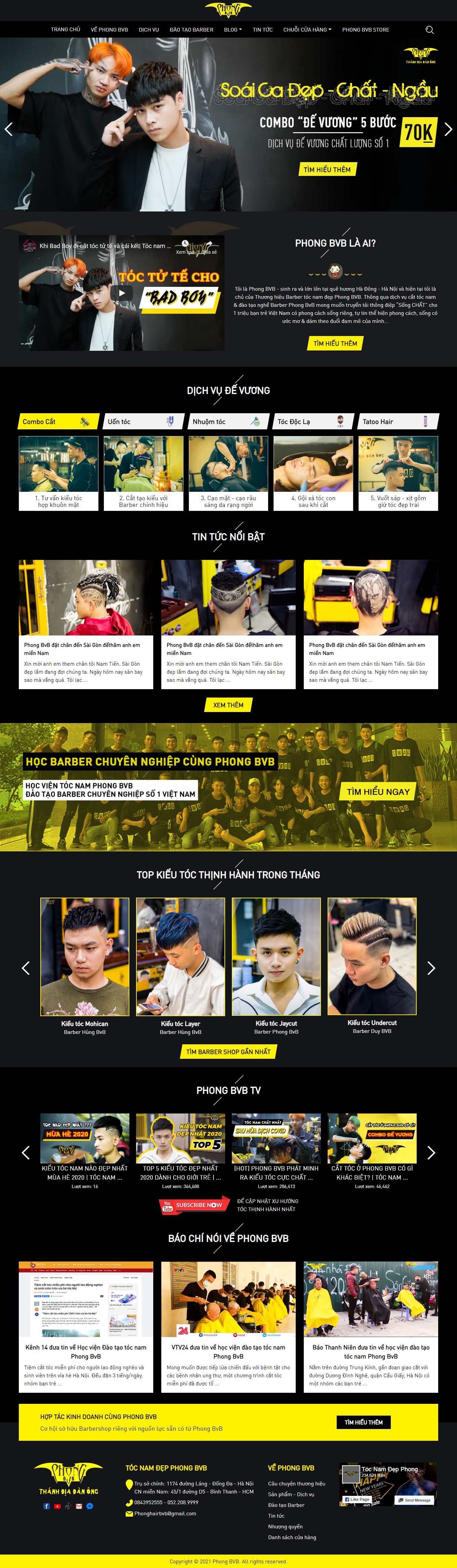 [mane-man] Thiết kế Website web salon tóc - phongbvbcom