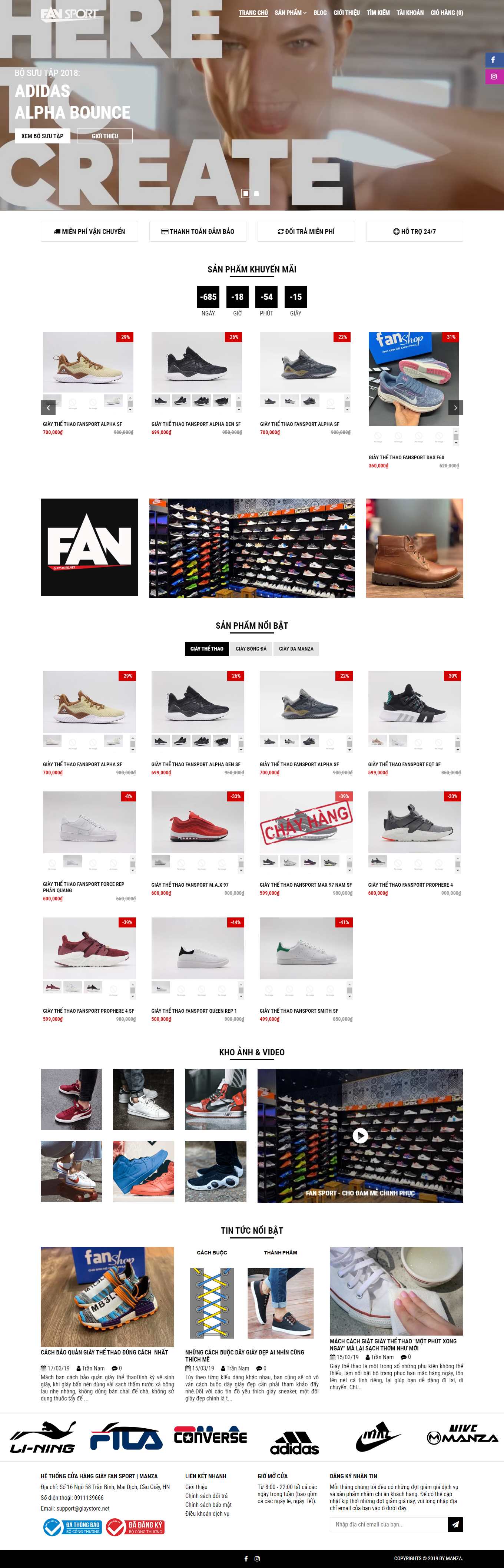 [thuythethao] Thiết kế Website web bán giày thể thao - giaystorenet