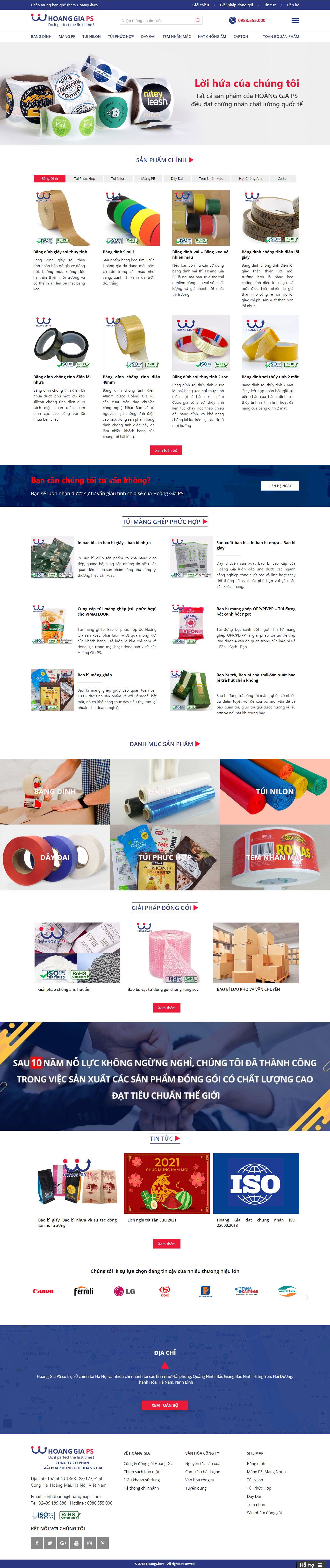 [baobivietthang] Thiết kế Website Web sản xuất bao bì - hoanggiapscom