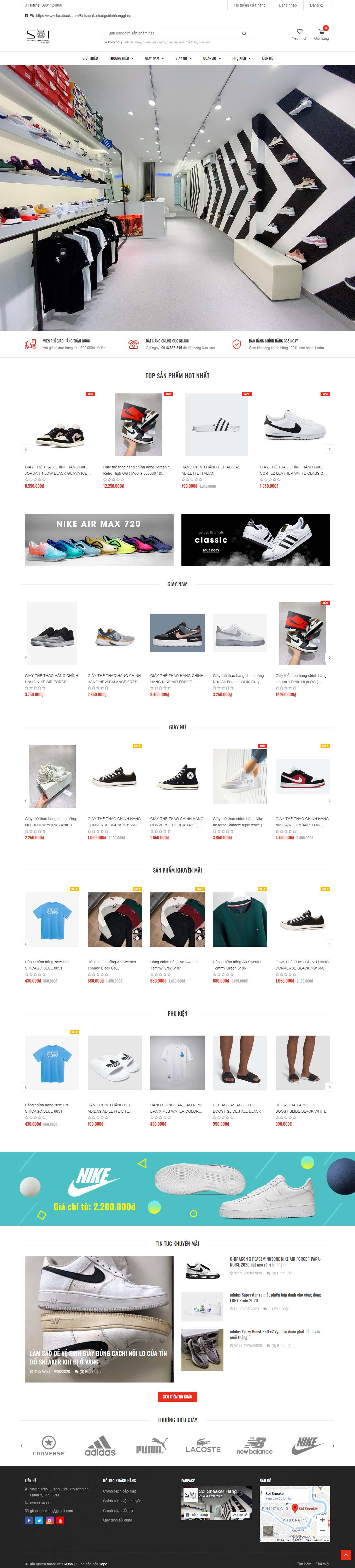 [thuythethao] Thiết kế Website web bán giày thể thao - soisneakervn