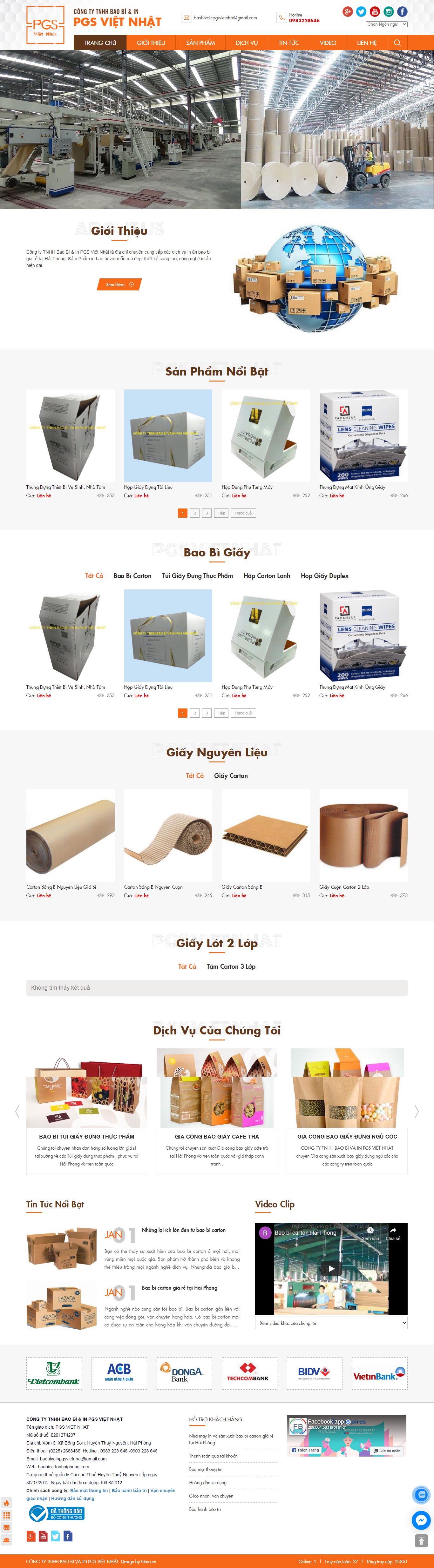 [baobivietthang] Thiết kế Website Web sản xuất bao bì - baobicartonhaiphongcom