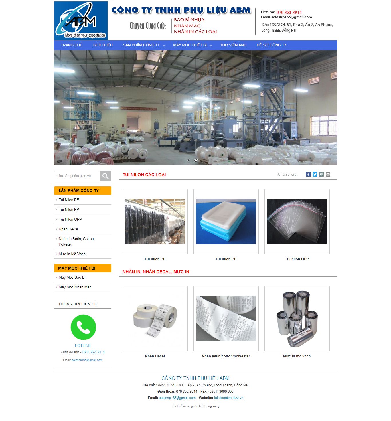 [baobivietthang] Thiết kế Website Web sản xuất bao bì - tuinilonabmbizzvn