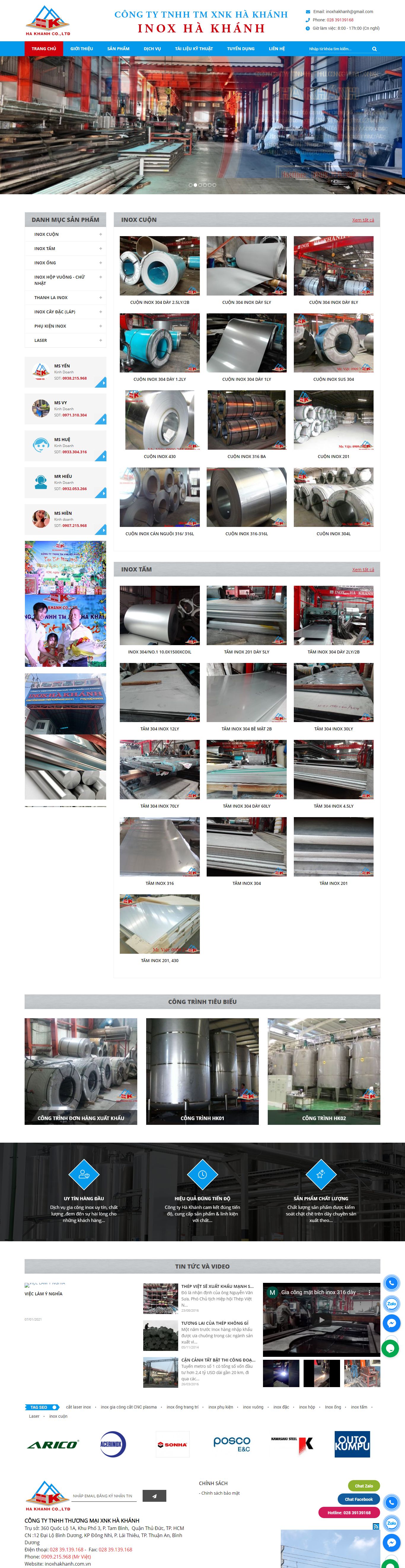 [haihoangphat] Thiết kế Website Web cơ khí - inoxhakhanhcomvn