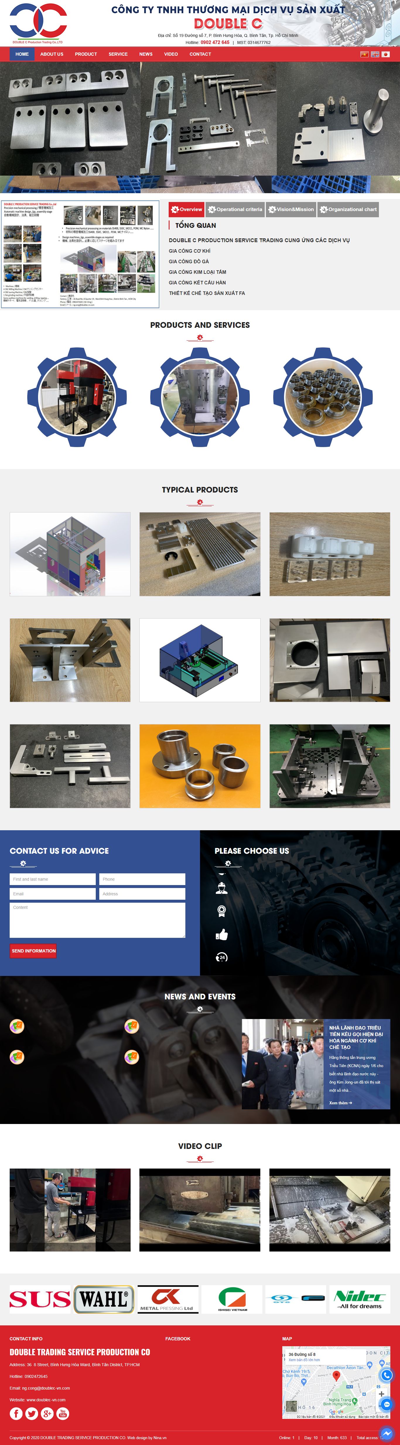 [haihoangphat] Thiết kế Website Web cơ khí - doublec-vncom