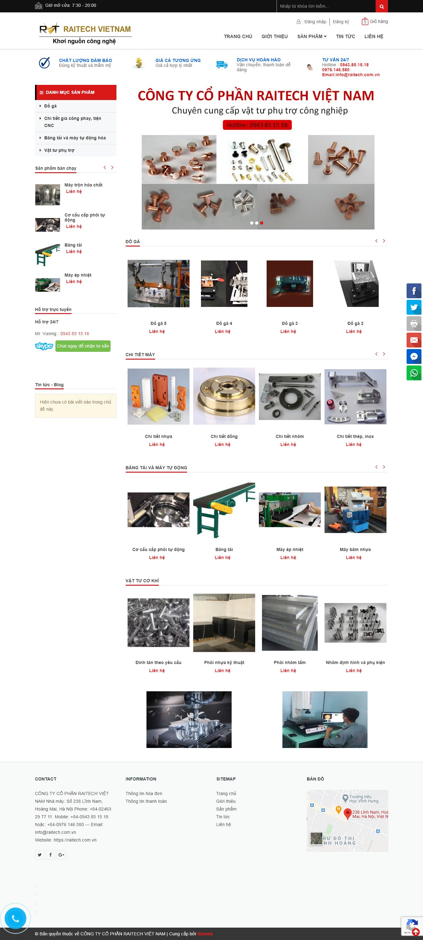 [haihoangphat] Thiết kế Website Web cơ khí - raitechcomvn