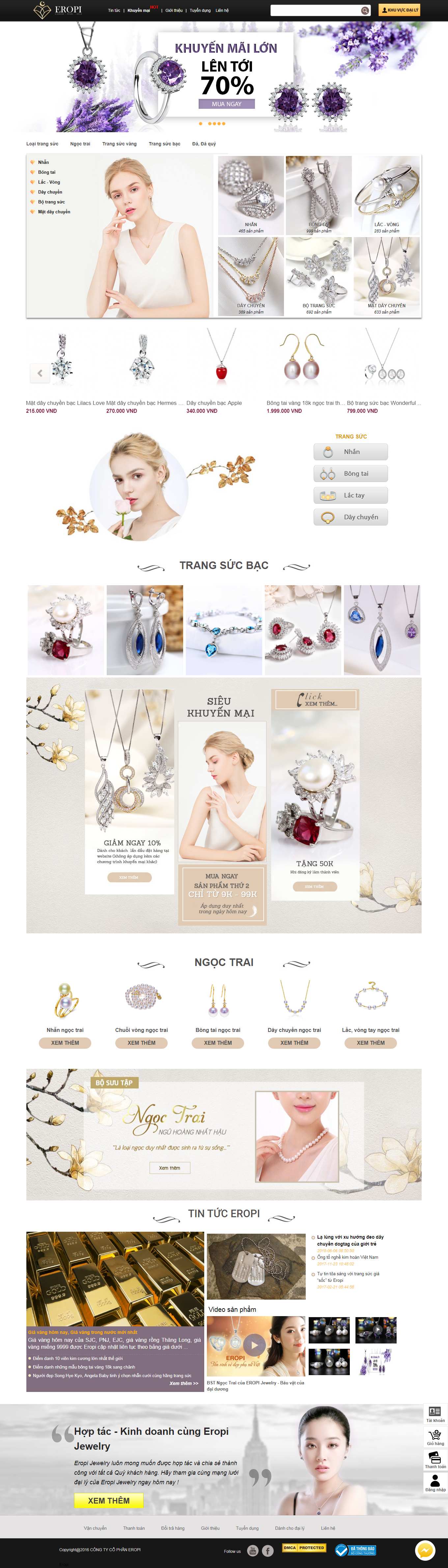 [pranda] Thiết kế Website web trang sức đẹp - eropicom