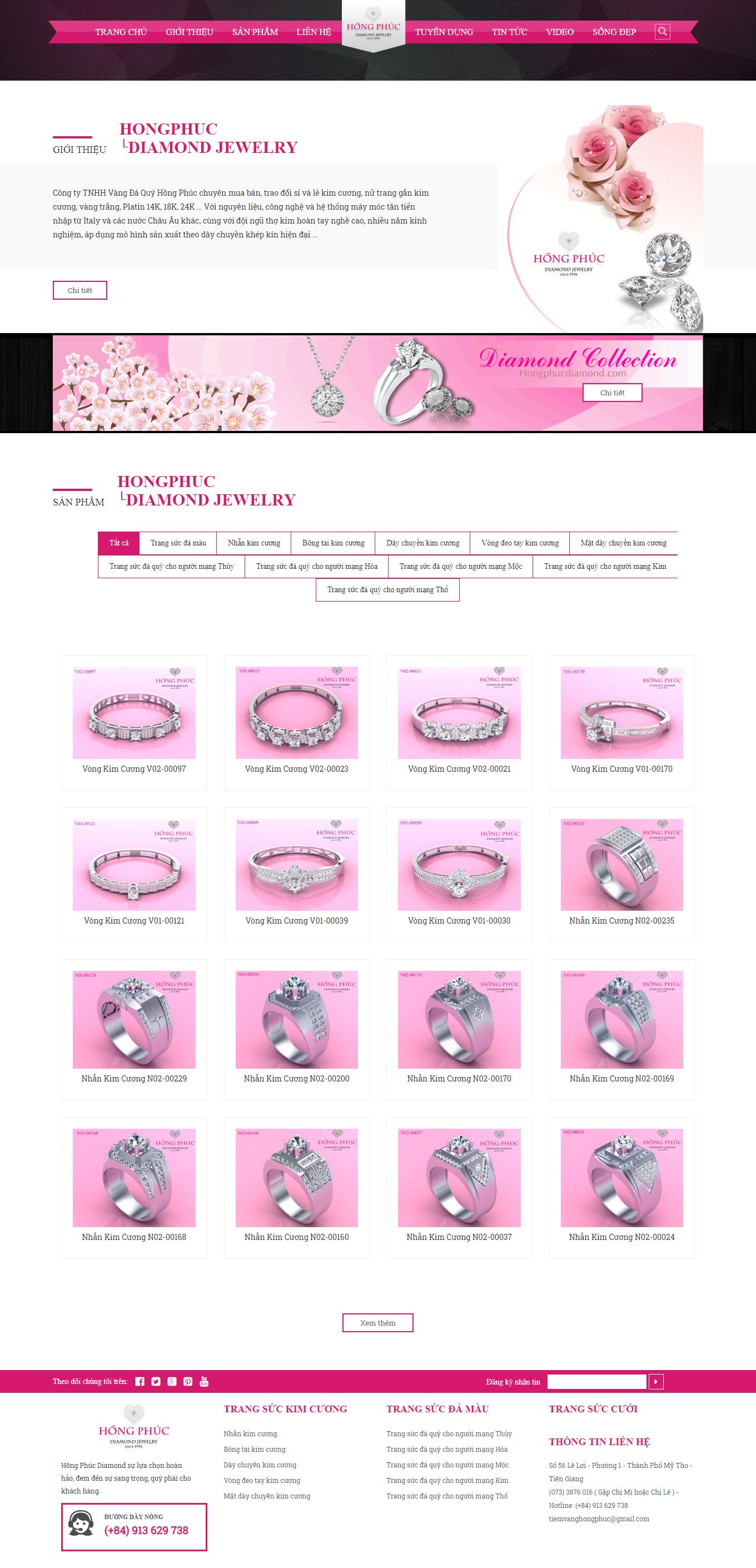 [pranda] Thiết kế Website web trang sức đẹp - hongphucdiamondcom