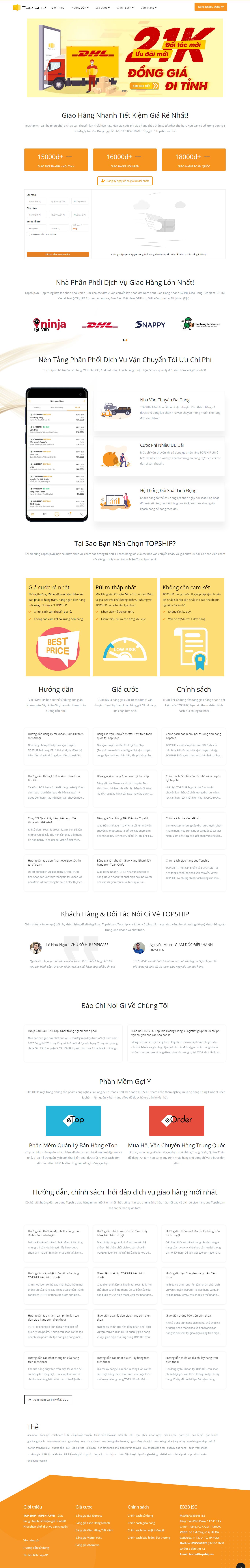 [dichvugiaohang] Thiết kế Website Web giao hàng - topshipvn