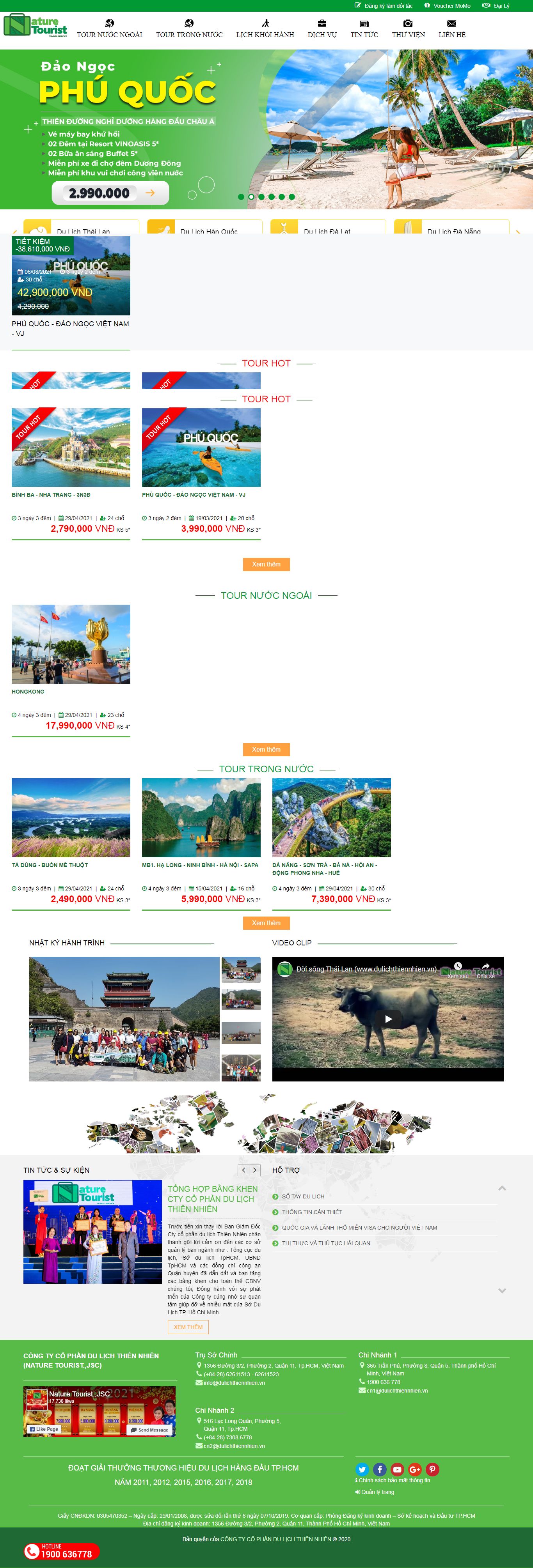 [wildlotustravel] Thiết kế Website Web du lịch - dulichthiennhienvn