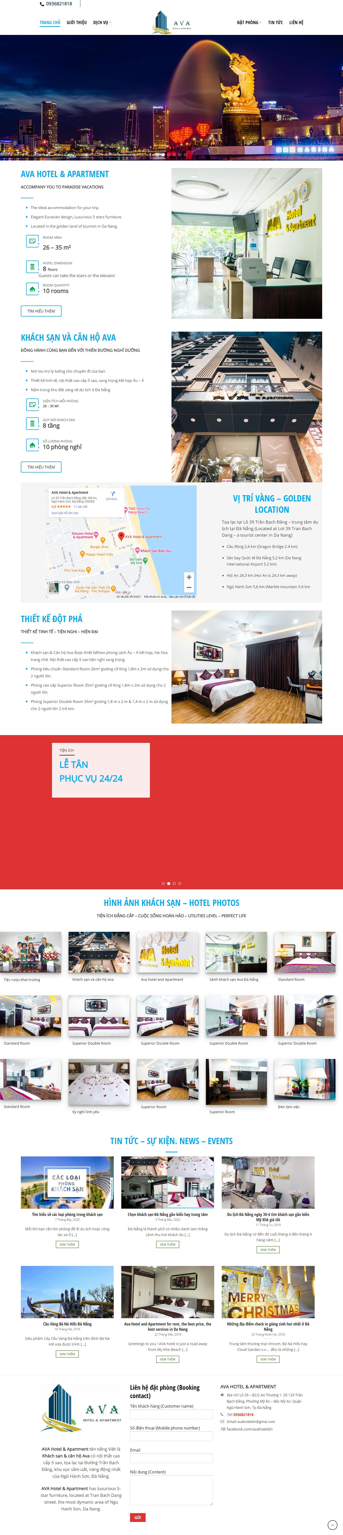 Thiết kế Website Web khách sạn - avahotelcomvn