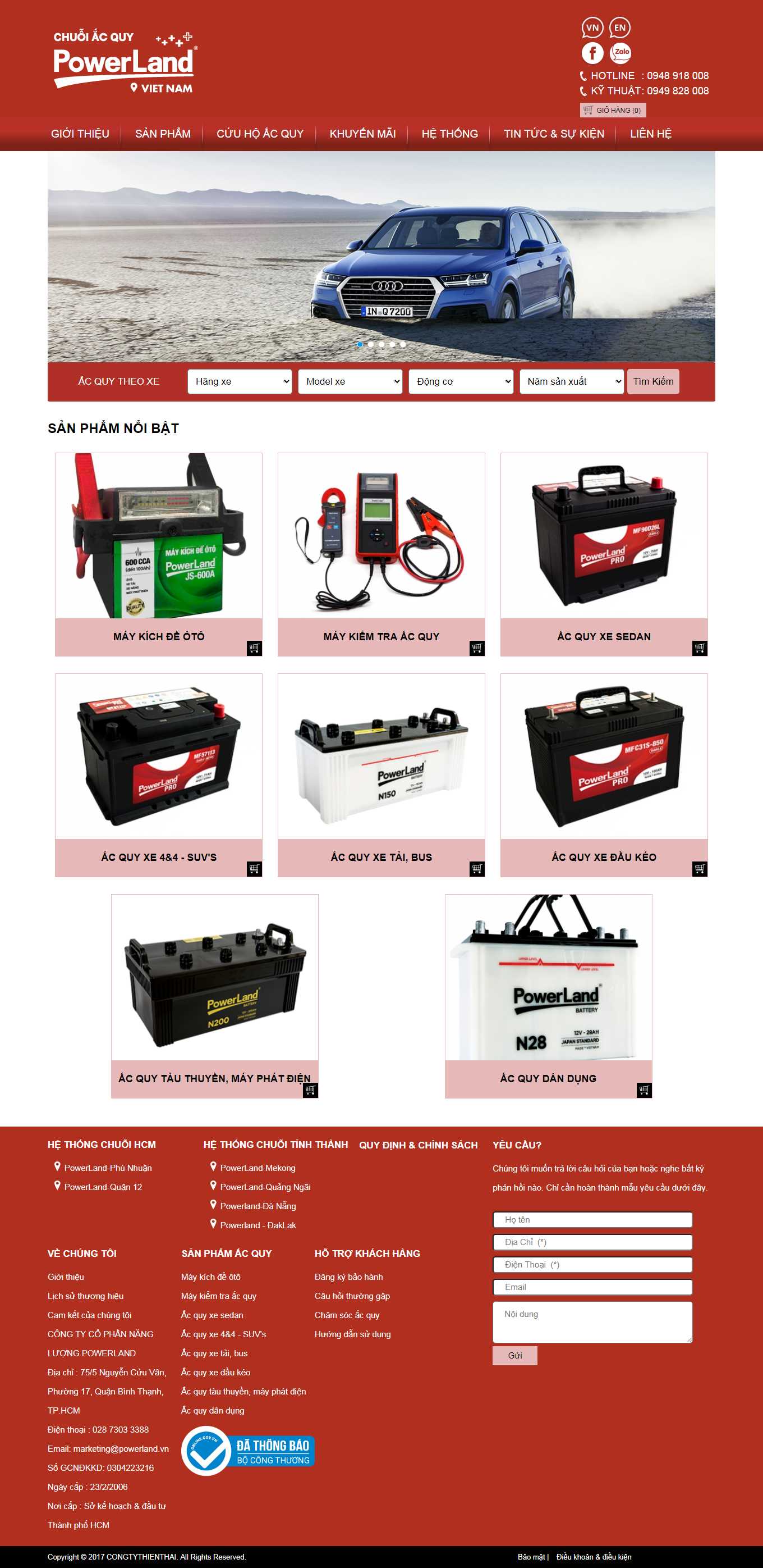 [acquybachlong] Thiết kế Website web ắc quy - powerlandvn