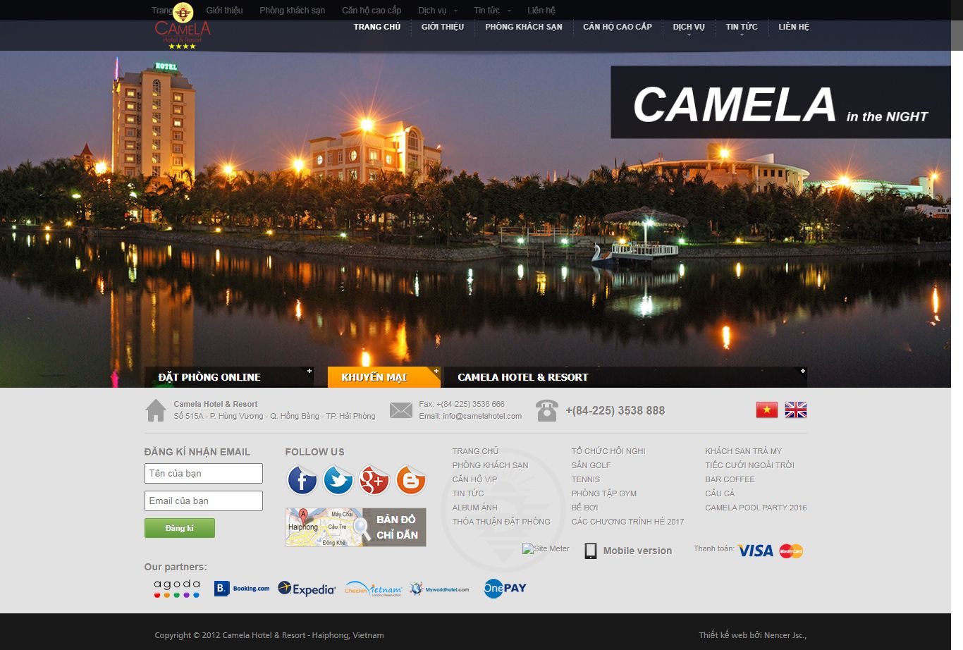 Thiết kế Website Web khách sạn - camelahotelcom