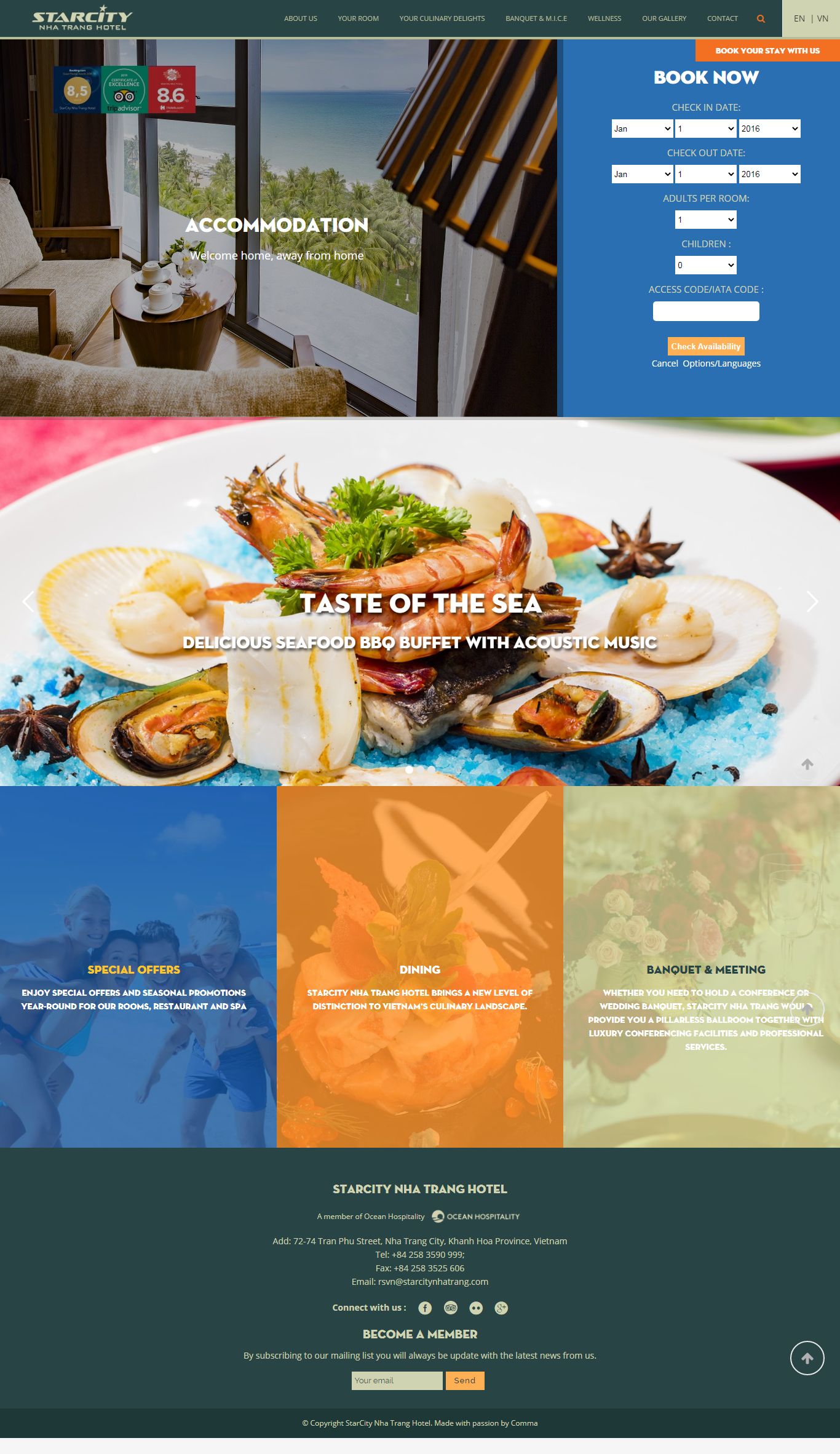 Thiết kế Website Web khách sạn - starcitynhatrangcom