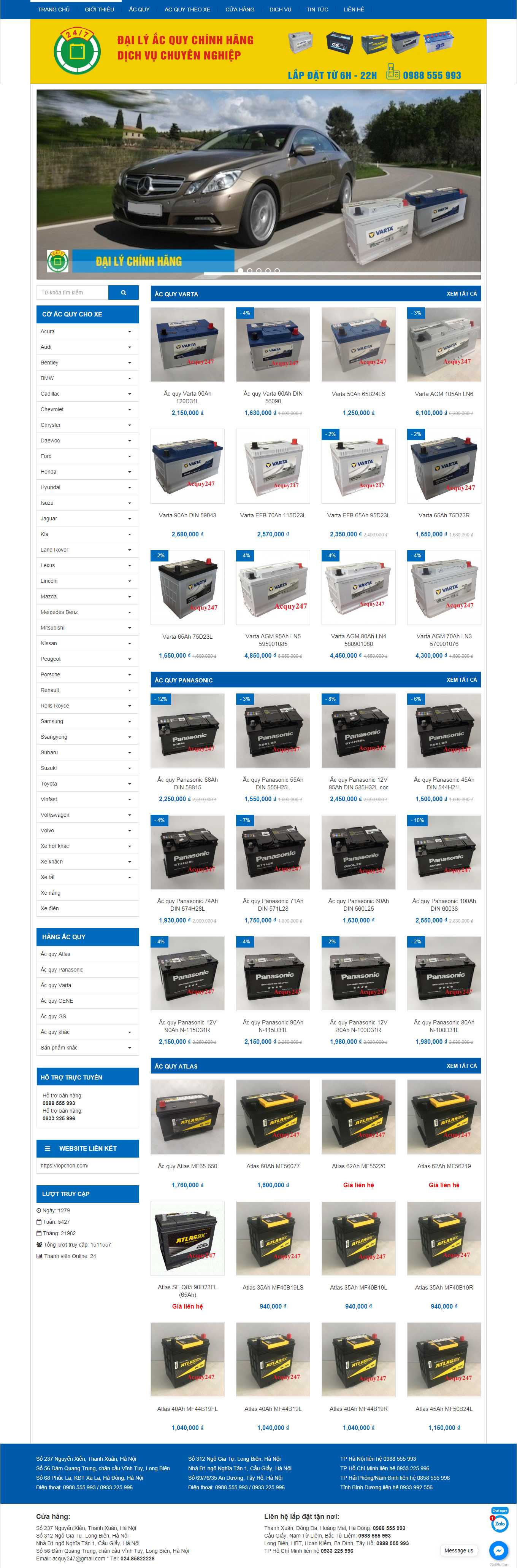 [acquybachlong] Thiết kế Website web ắc quy - acquy247com