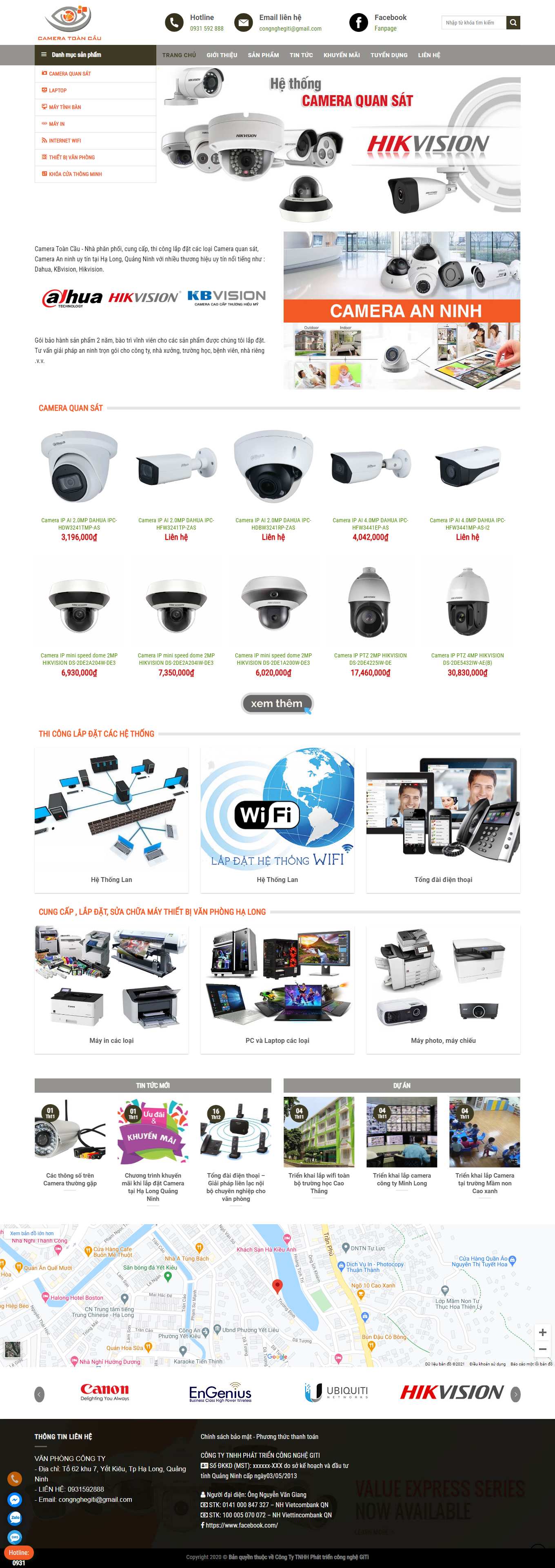 [ngoinhaantoan] Thiết kế Website web hệ thống an ninh - cameratoancauvn