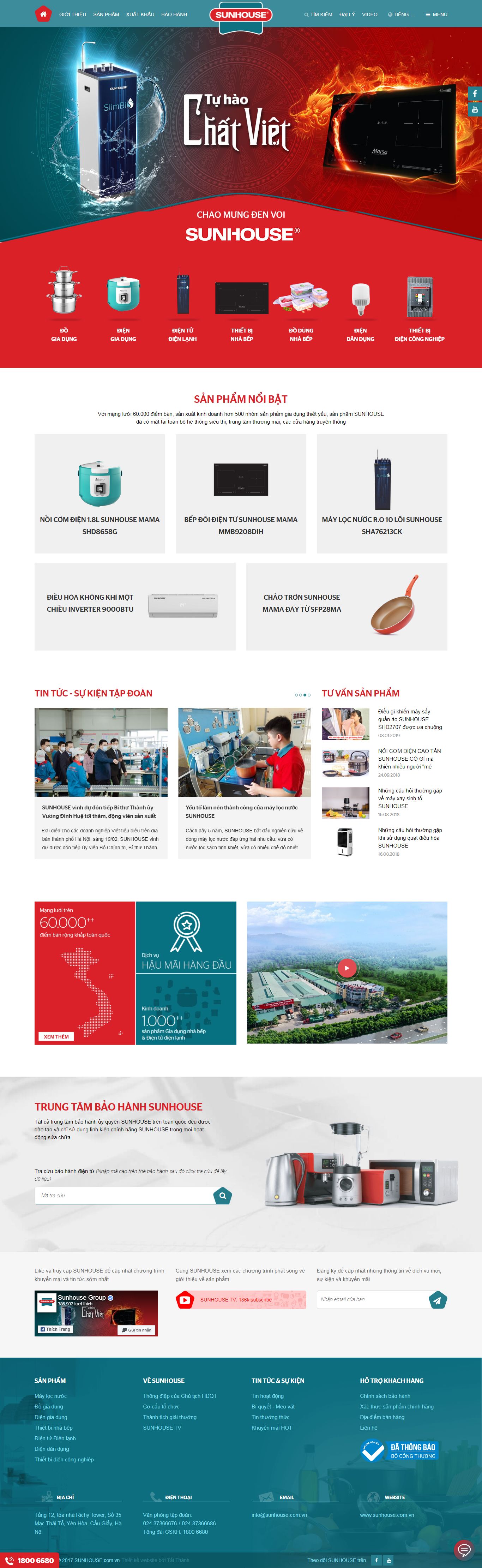 [daidongtien] Thiết kế Website Web đồ gia dụng - sunhousecomvn