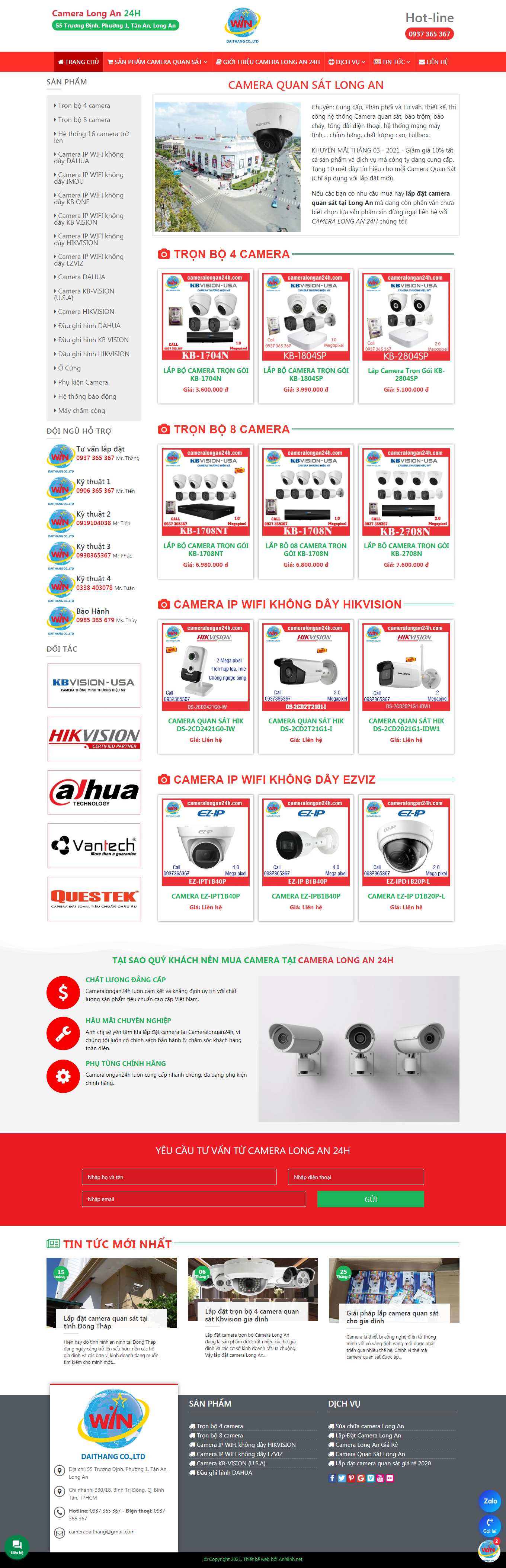 [ngoinhaantoan] Thiết kế Website web hệ thống an ninh - cameralongan24hcom