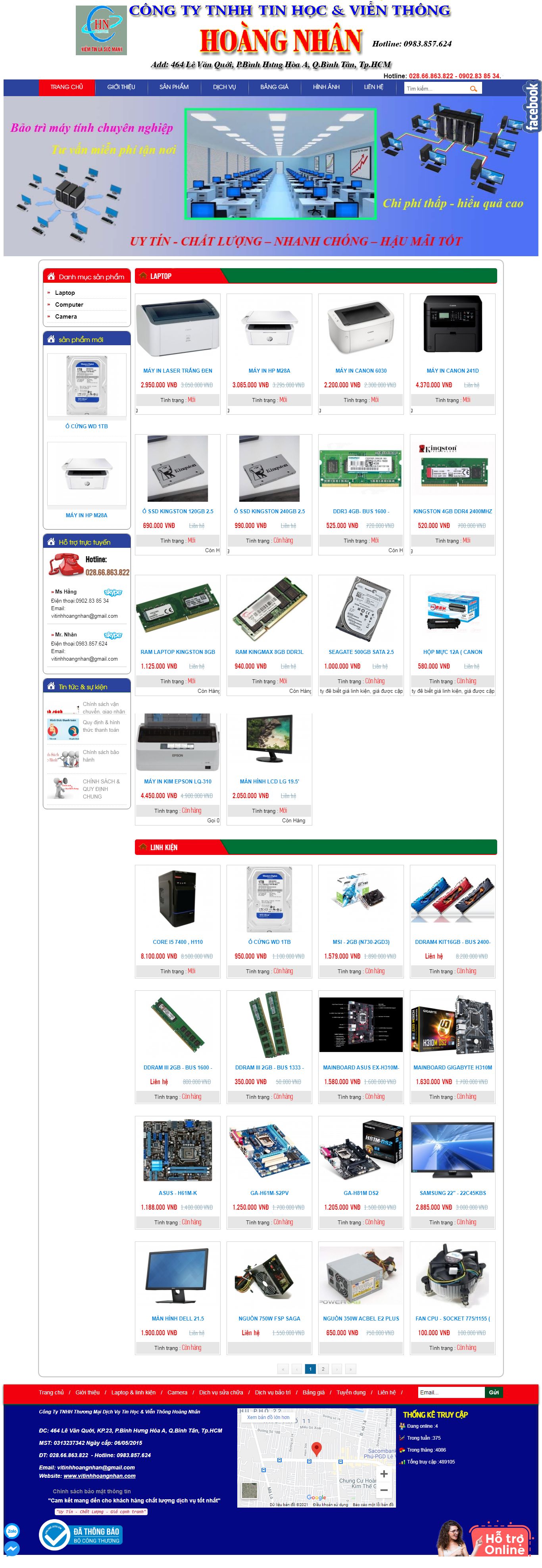 [maytinhanphat] Thiết kế Website web bán laptop - vitinhhoangnhancom