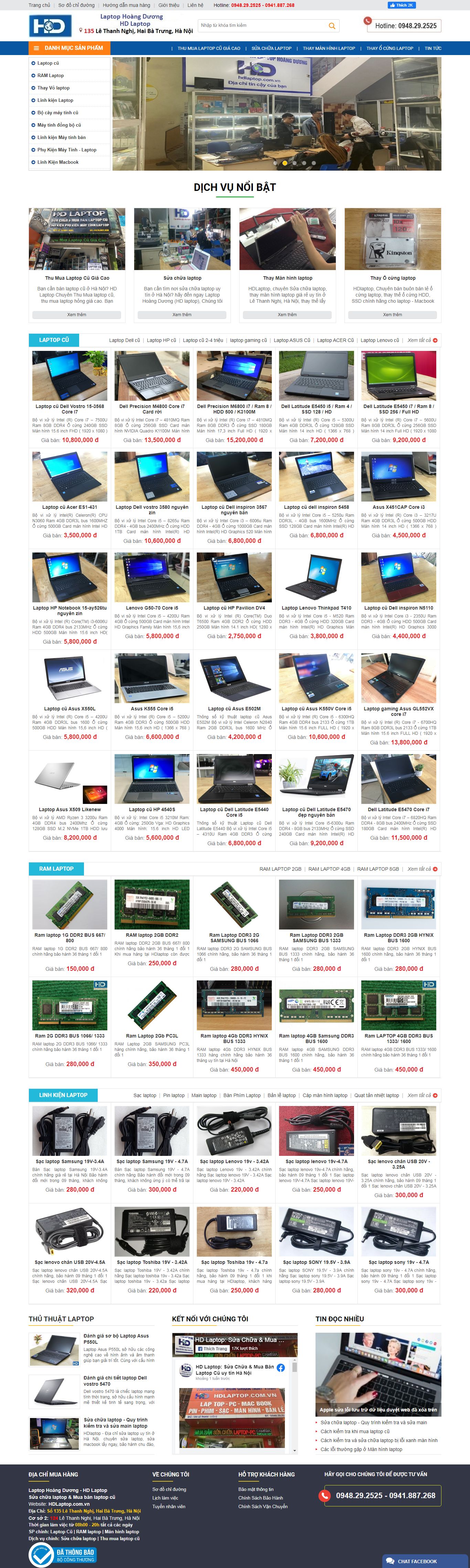 [maytinhanphat] Thiết kế Website web bán laptop - hdlaptopcomvn