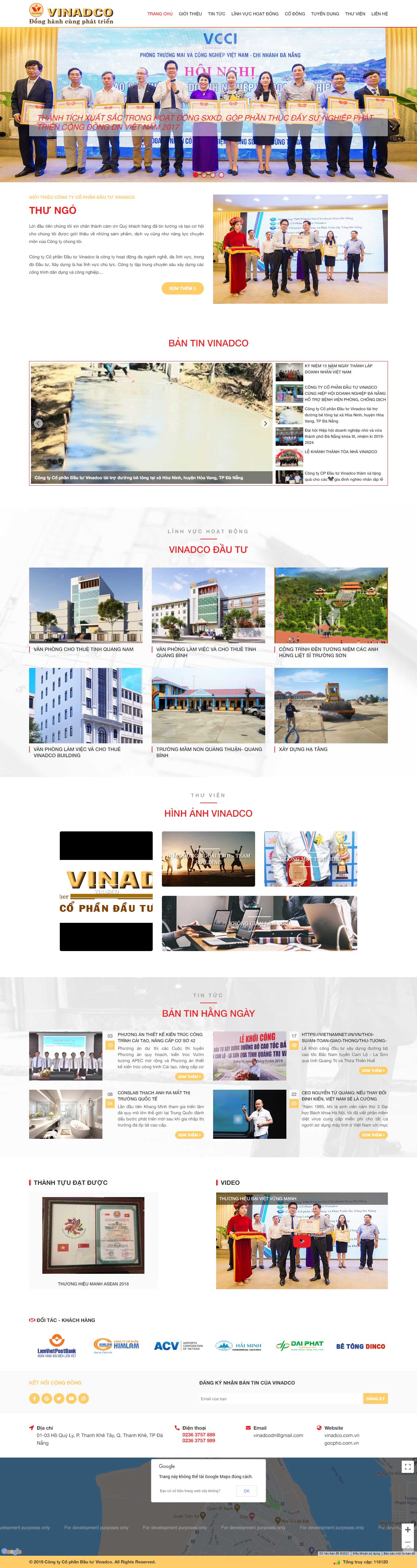 Thiết kế Website web xây dựng - vinadcocomvn