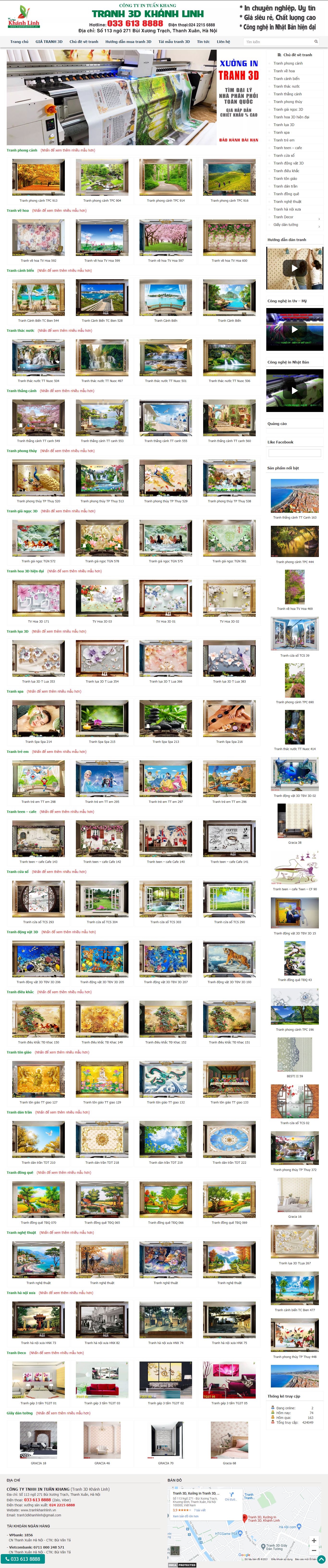 [vietcanvas] Thiết kế Website web bán tranh 3d - tranhkhanhlinhvn