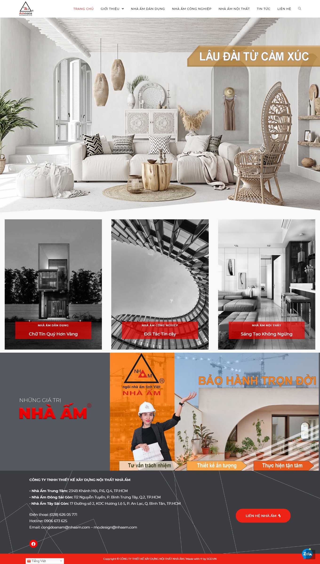 Thiết kế Website web xây dựng - nhaamcom