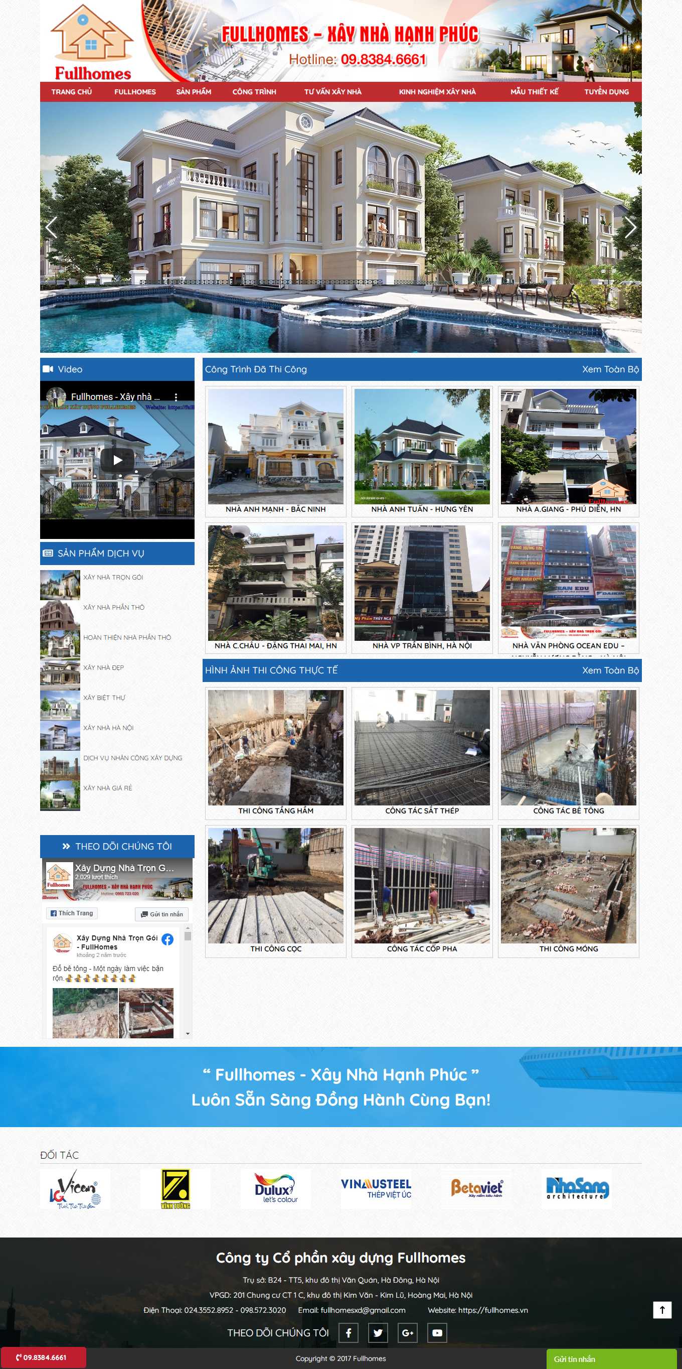 Thiết kế Website web xây dựng - fullhomesvn