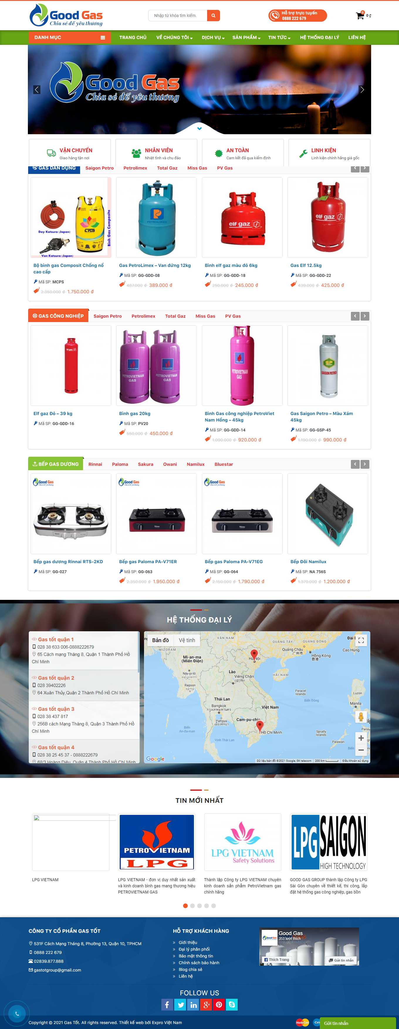 [bepgashathanh] Thiết kế Website web giao ga - wwwgastotvn