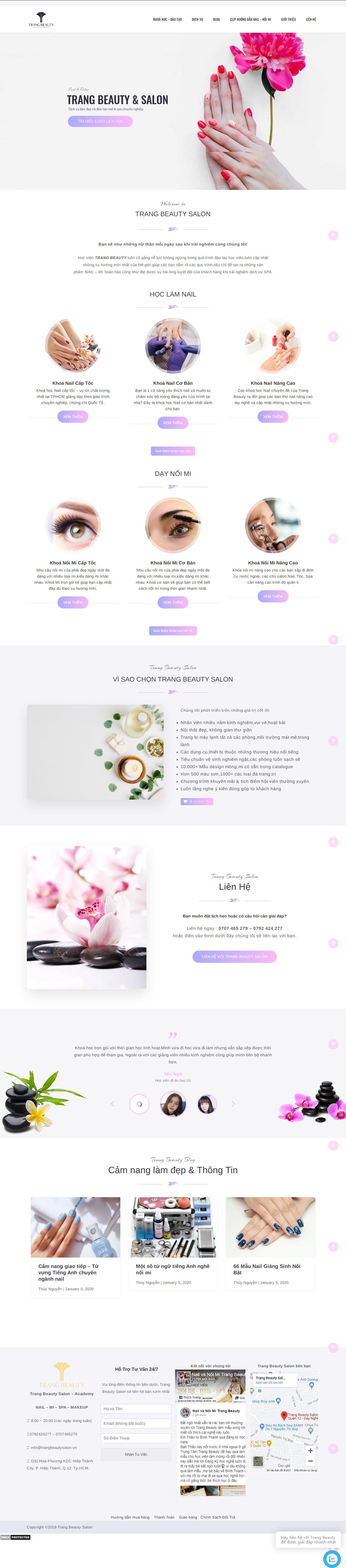 [euphorea] Thiết kế Website web salon nails - trangbeautysalonvn