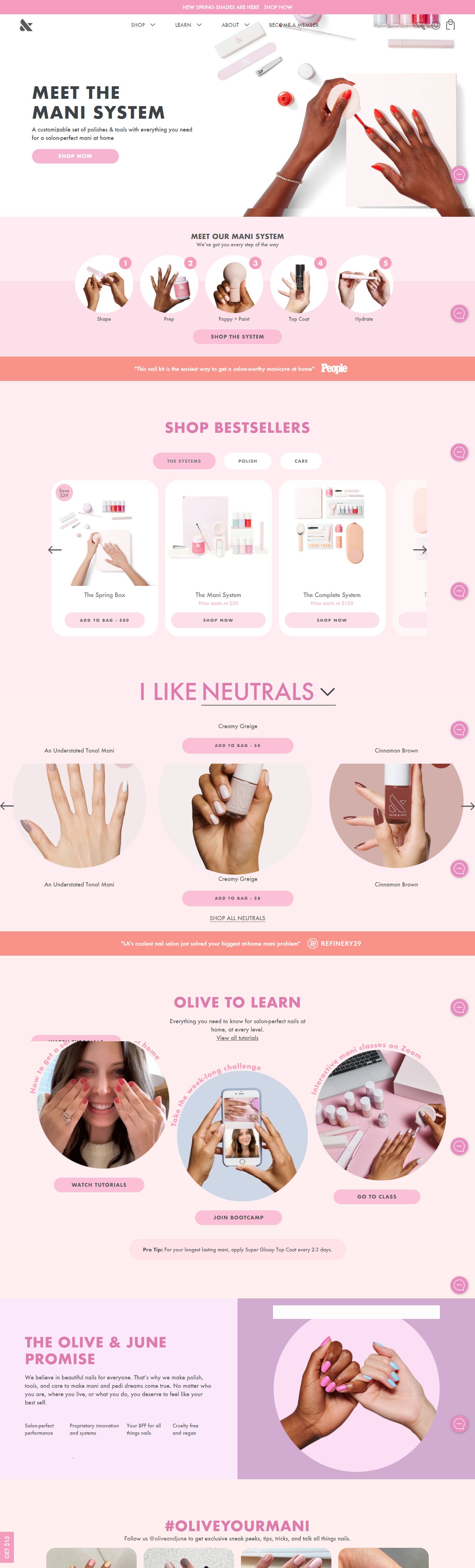 [euphorea] Thiết kế Website web salon nails - oliveandjunecom