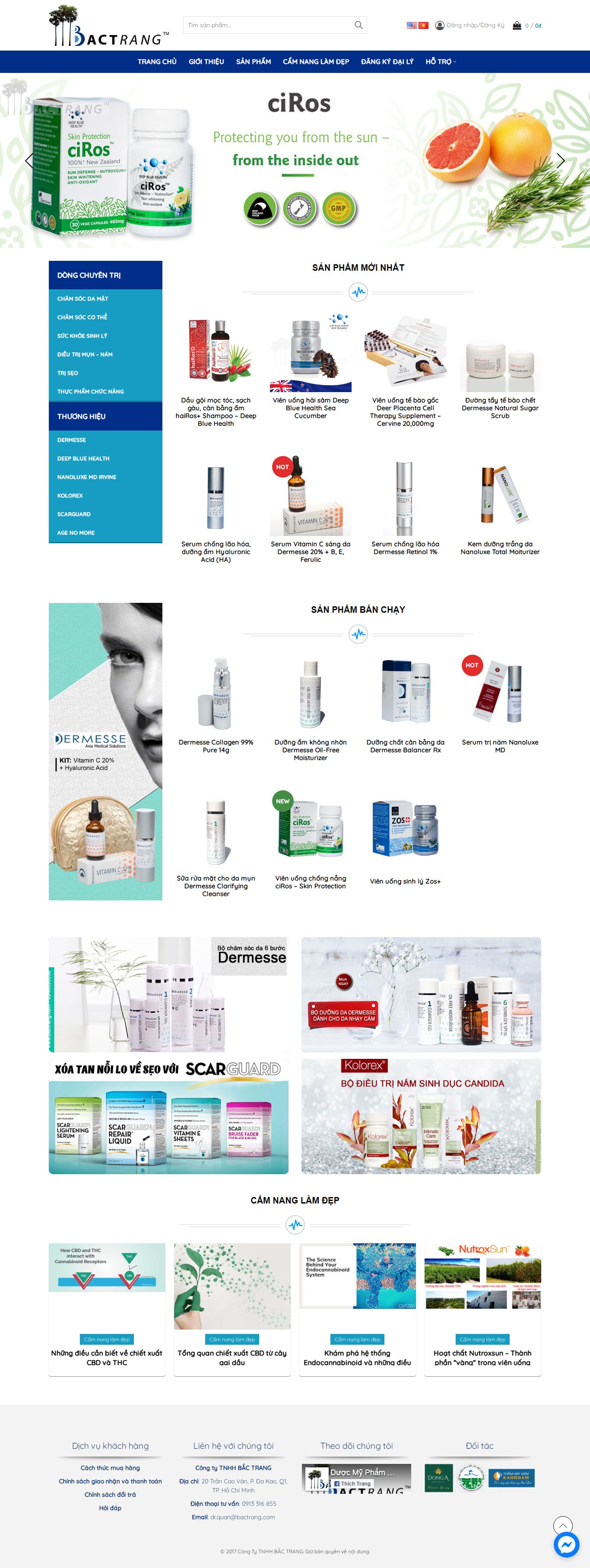 [] Thiết kế Website web mỹ phẩm làm đẹp - bactrangcom
