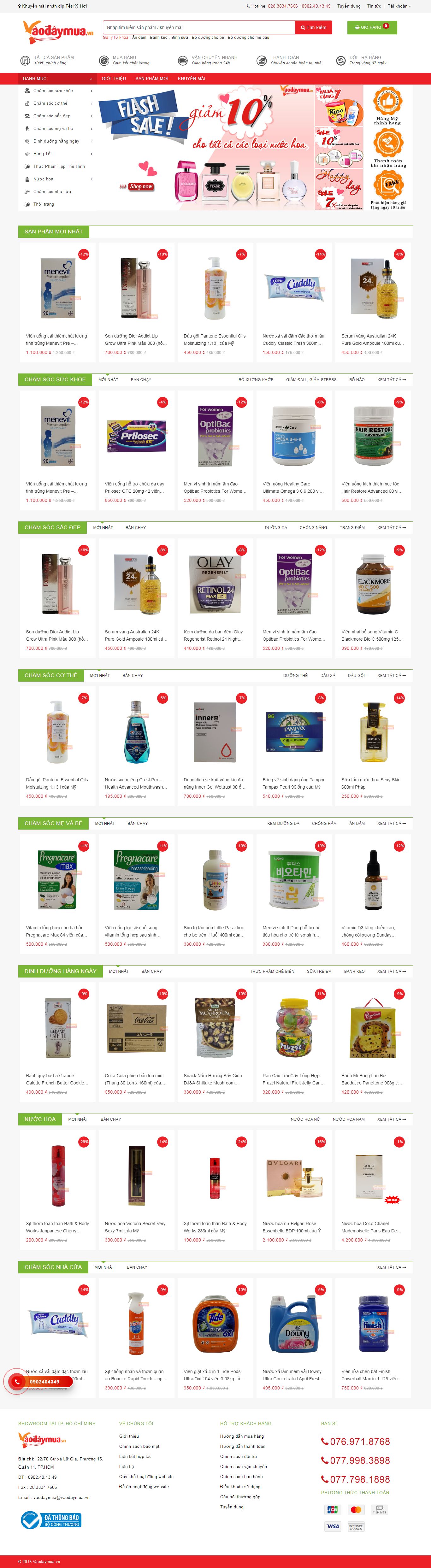 [] Thiết kế Website web mỹ phẩm làm đẹp - vaodaymuavn