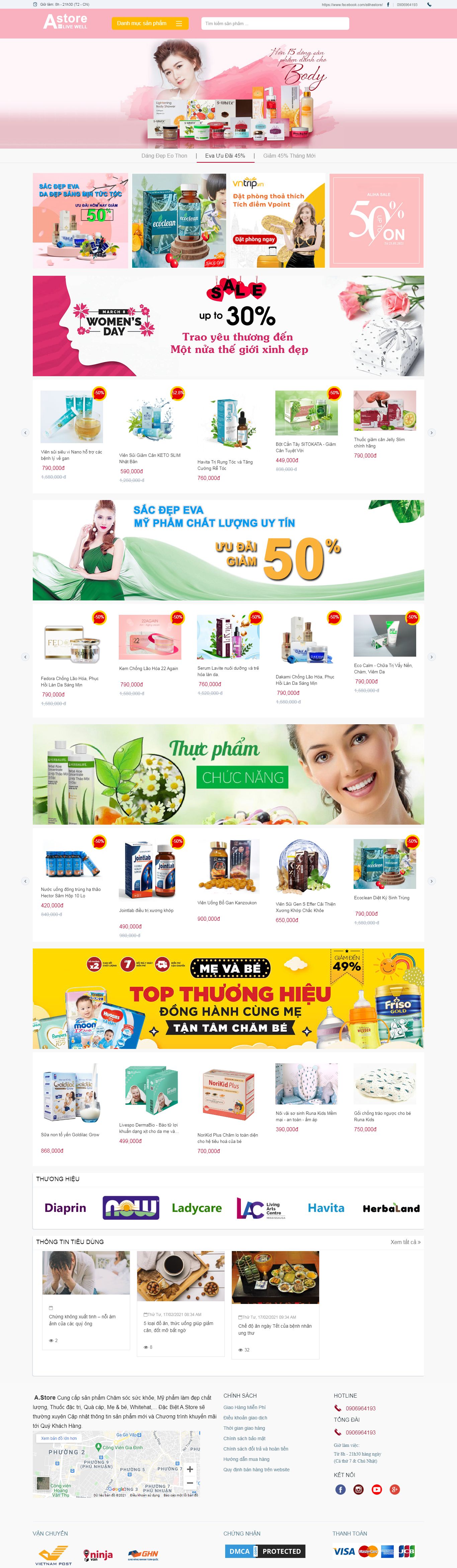 [] Thiết kế Website web mỹ phẩm làm đẹp - alihastorecom