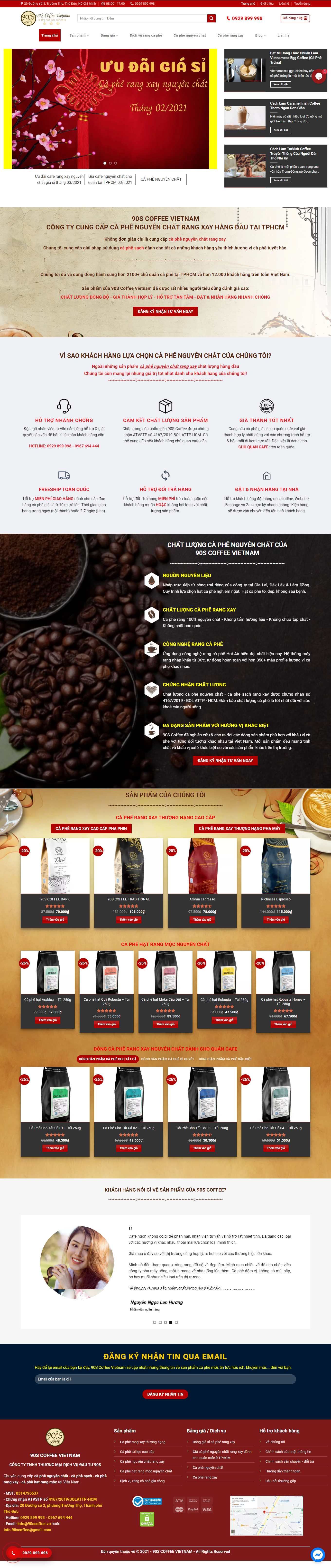 [kientruchdecor] Thiết kế Website web có sẵn - 90scoffeevn