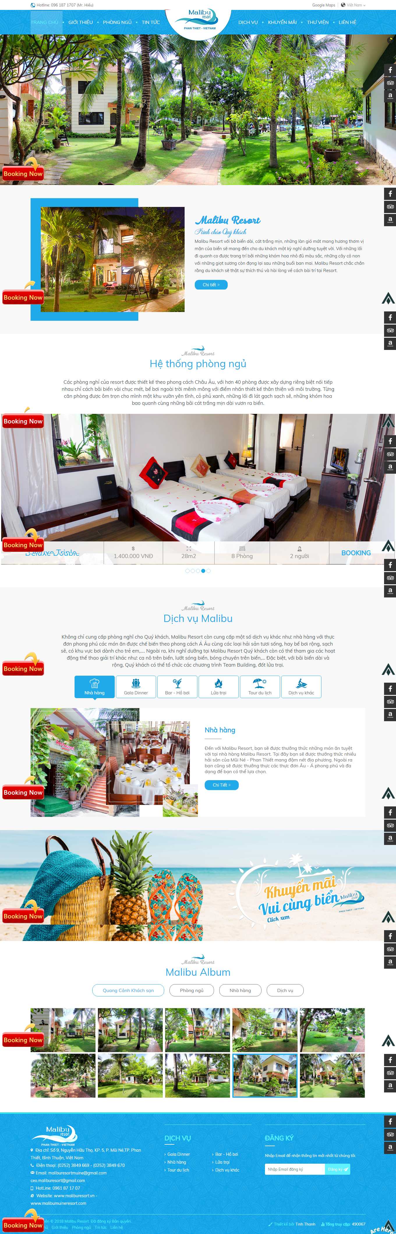 [yendungresort] Thiết kế Website web khu resort - malibumuineresortcom
