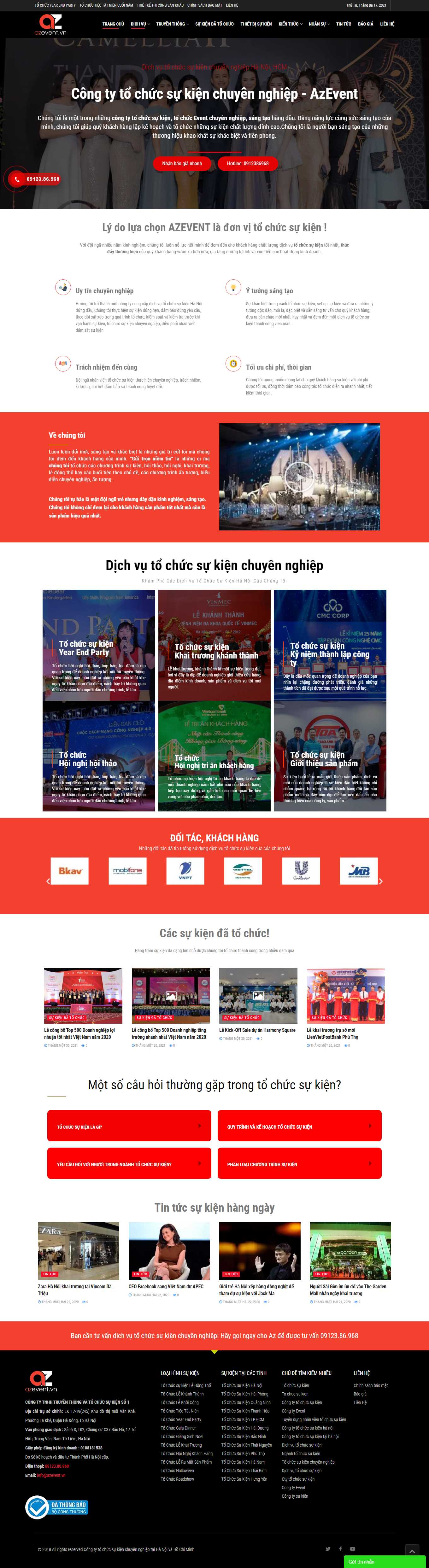 Thiết kế Website web chuyên nghiệp hà nội - azeventvn