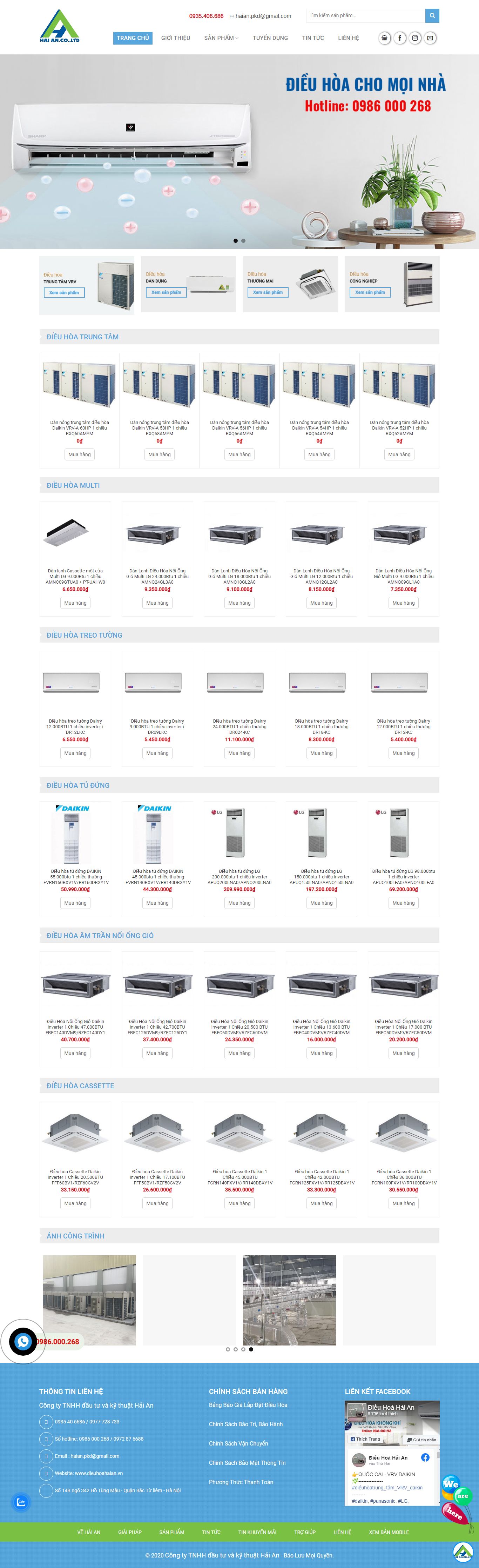 [dienlanhtuanson] Thiết kế Website web lắp đặt điều hòa - dieuhoahaianvn