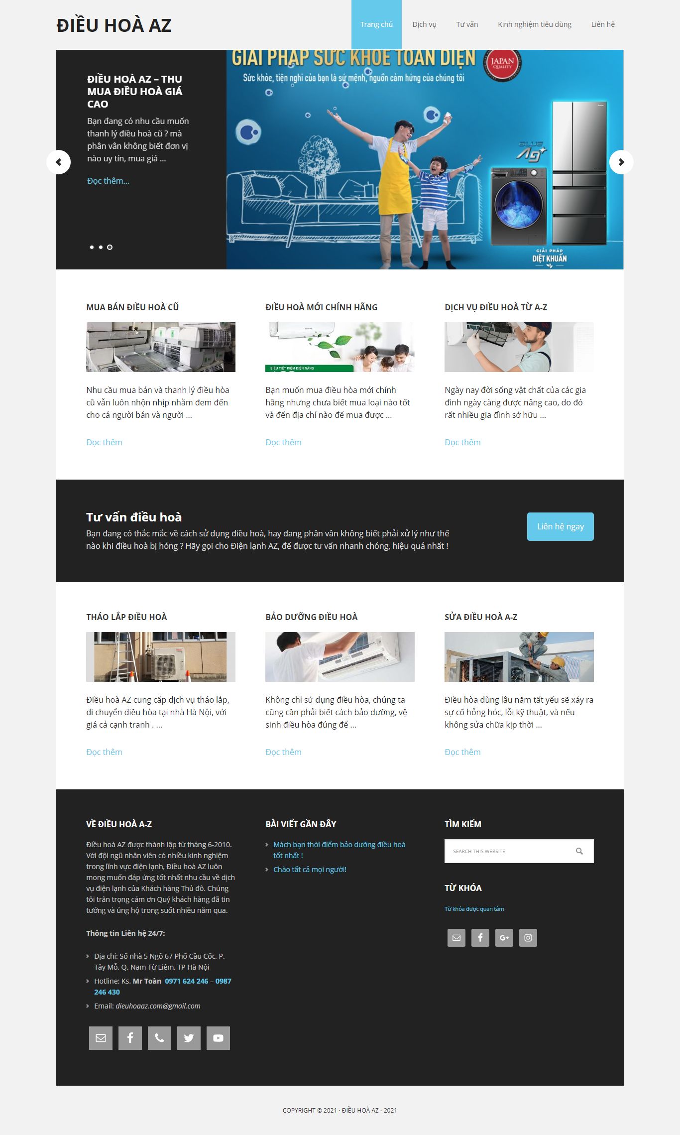 [dienlanhtuanson] Thiết kế Website web lắp đặt điều hòa - dieuhoaazcom