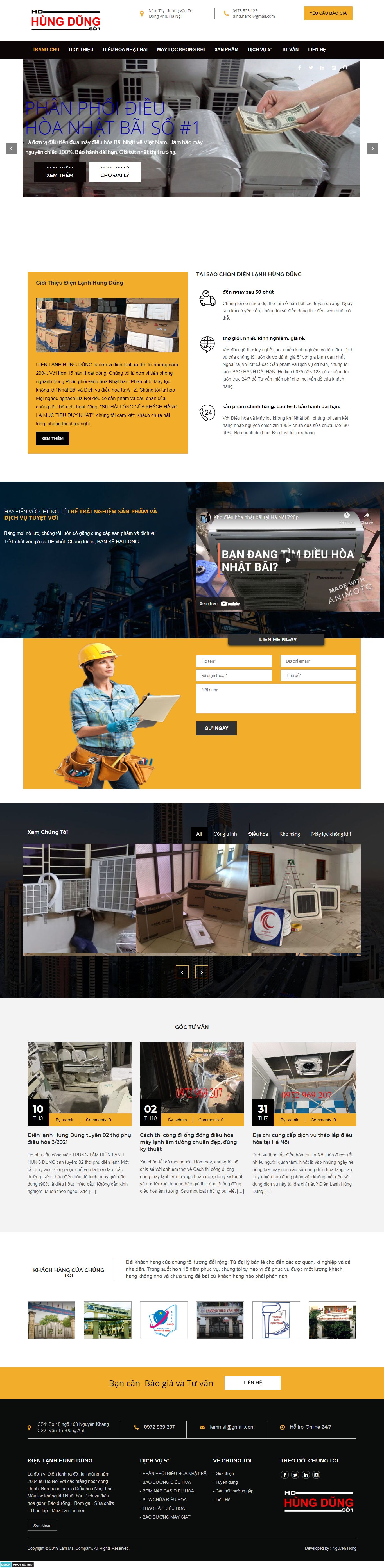 [dienlanhtuanson] Thiết kế Website web lắp đặt điều hòa - dienlanhhungdungnet