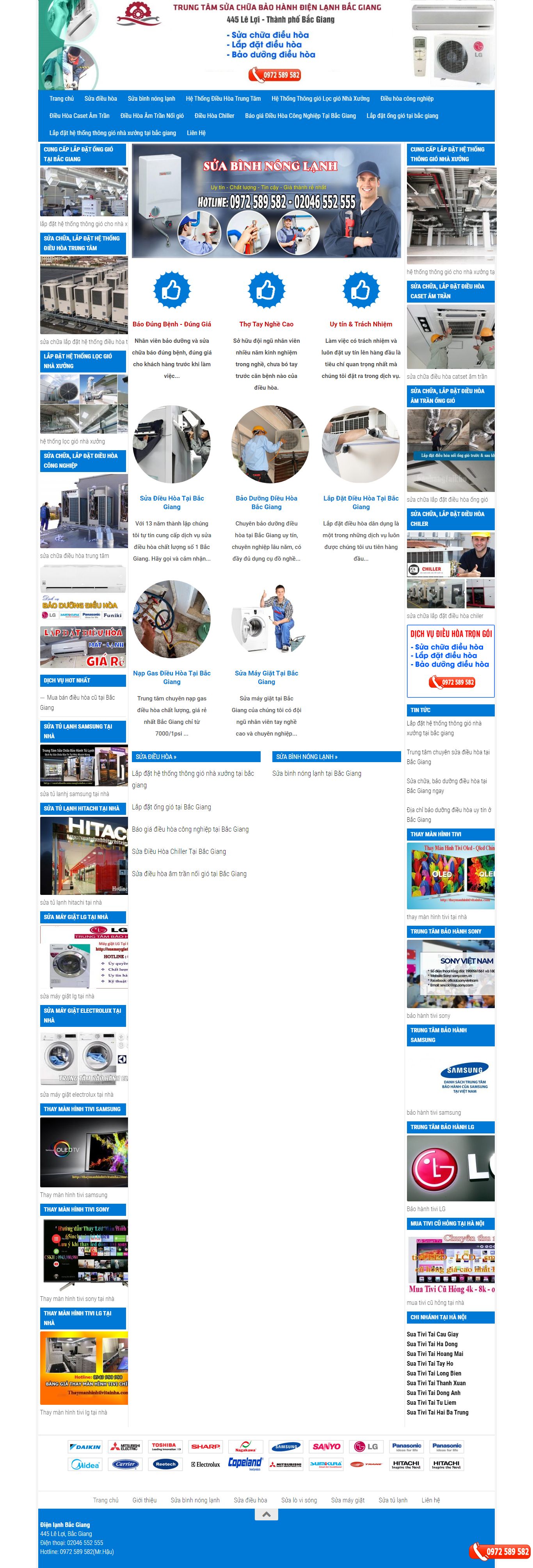 [dienlanhtuanson] Thiết kế Website web lắp đặt điều hòa - dienlanhbacgiangnet