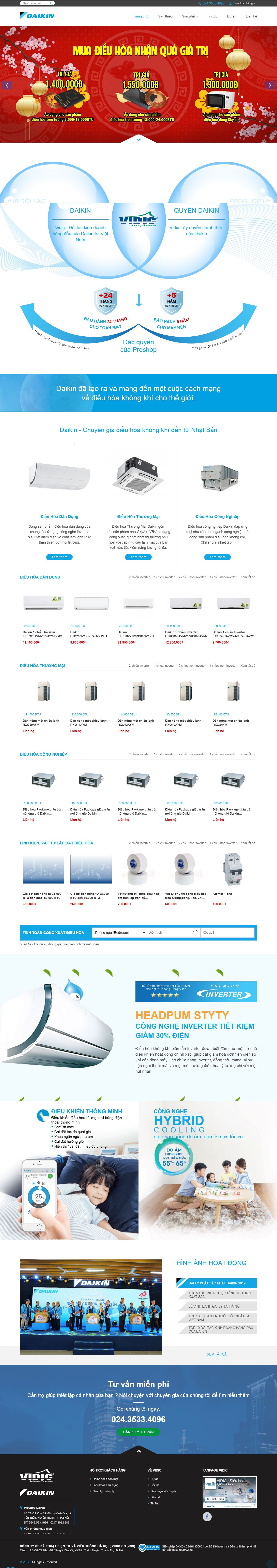 [dienlanhtuanson] Thiết kế Website web lắp đặt điều hòa - daikinvn